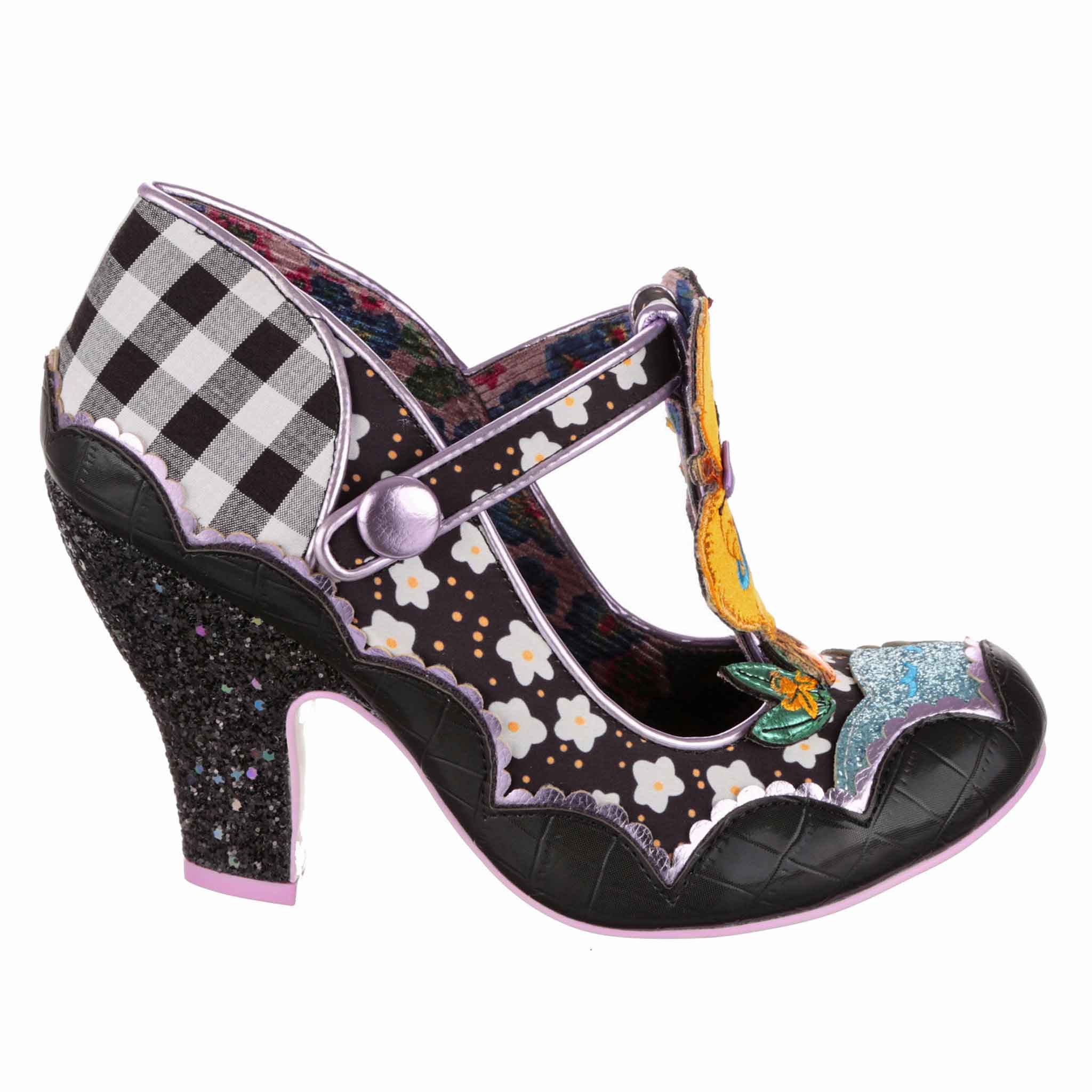 Irregular Choice Duck You Black T-Bar High Heels