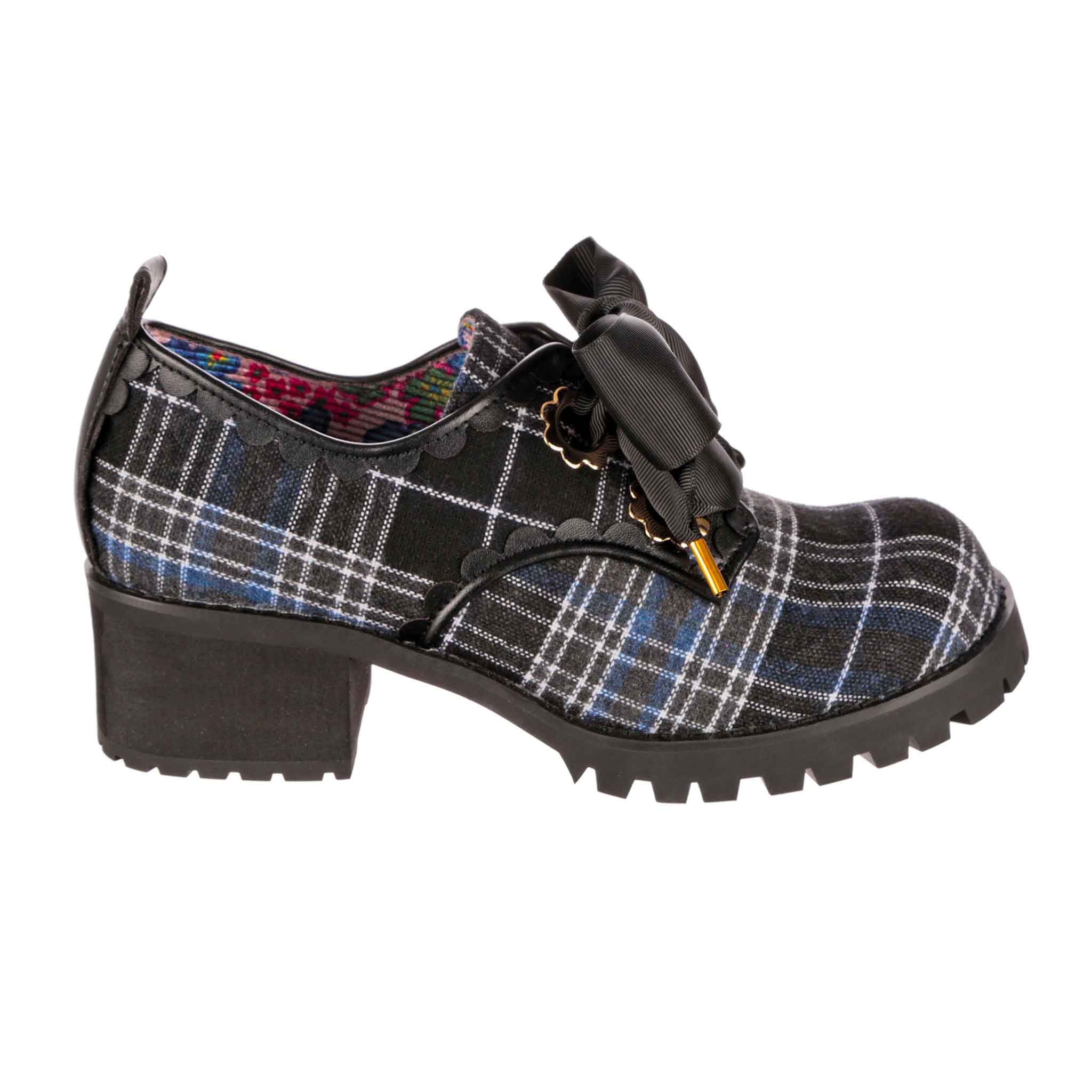 Irregular Choice Class Act Black Tartan Heels - Main Image