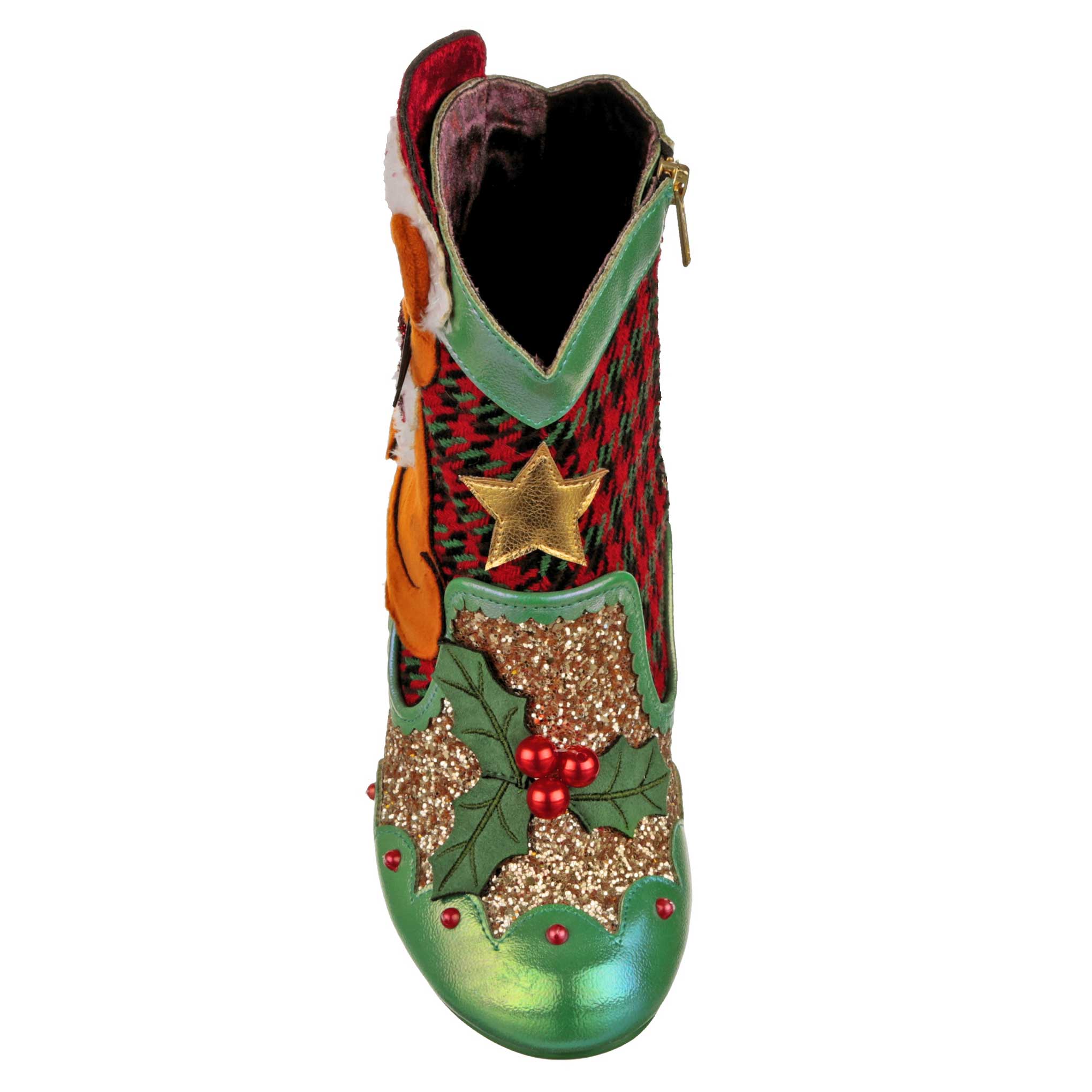 Irregular Choice Womens Christmas Kitty Ankle Boots - Red