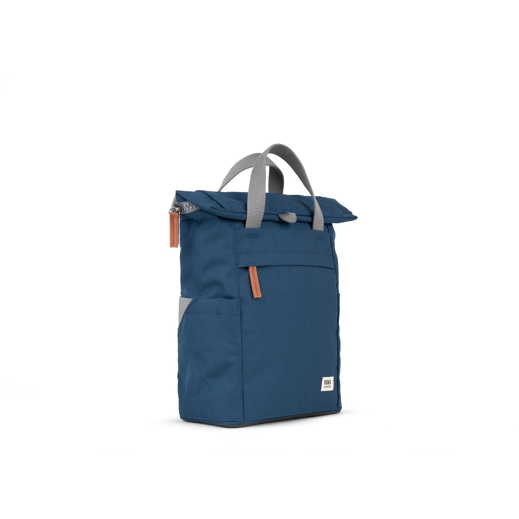 ROKA Finchley A Deep Blue Medium Recycled Canvas Bag
