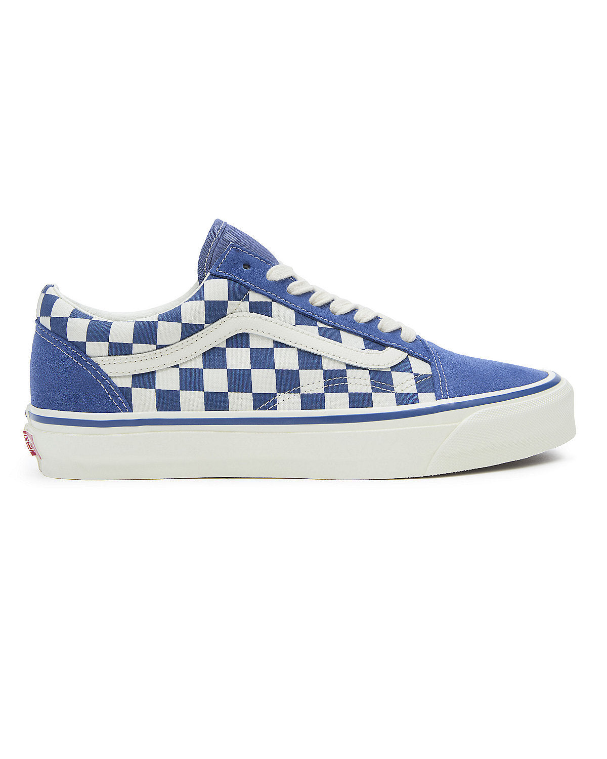 Old skool checkerboard vans blue sale