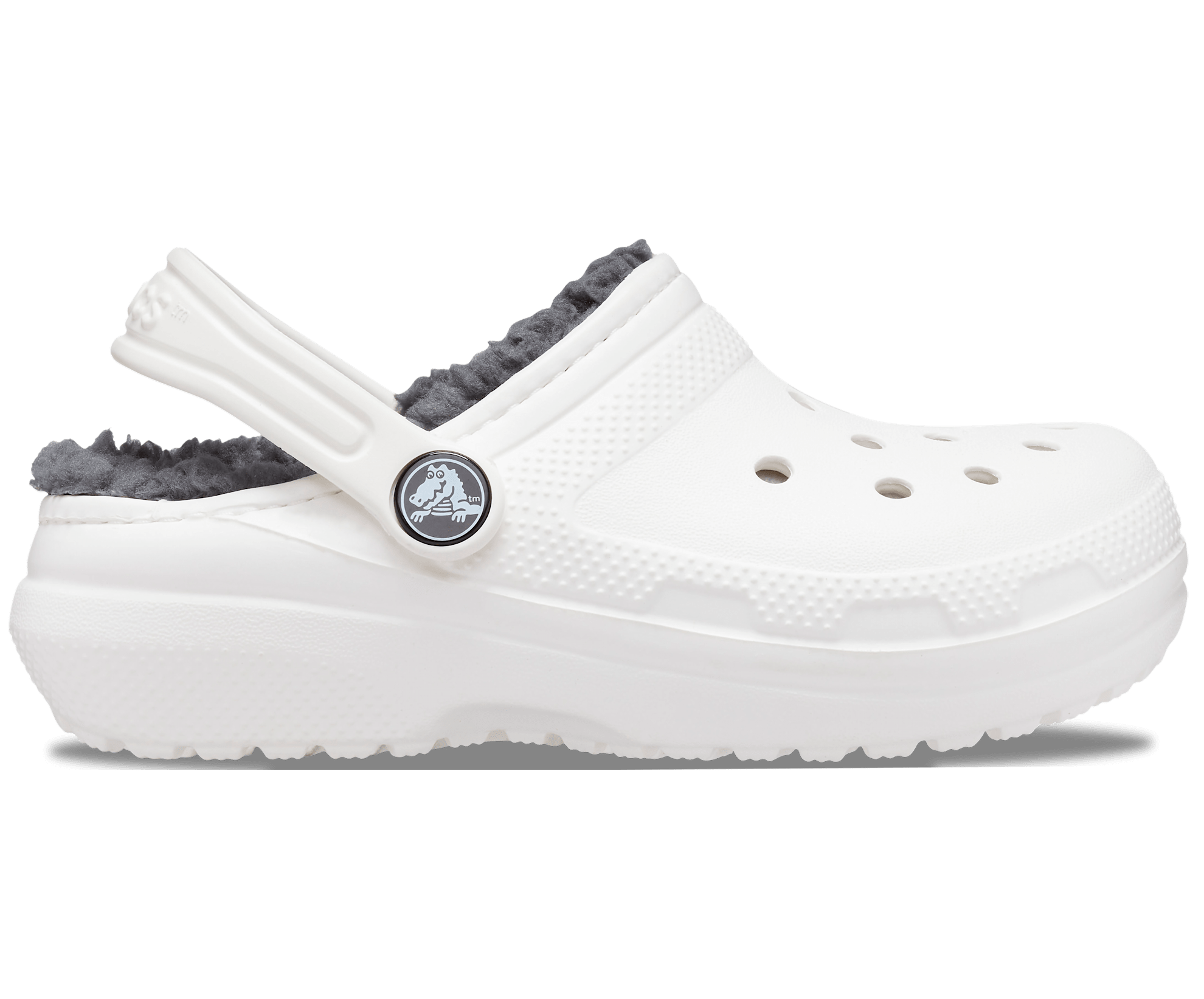 White on sale fuzzy crocs