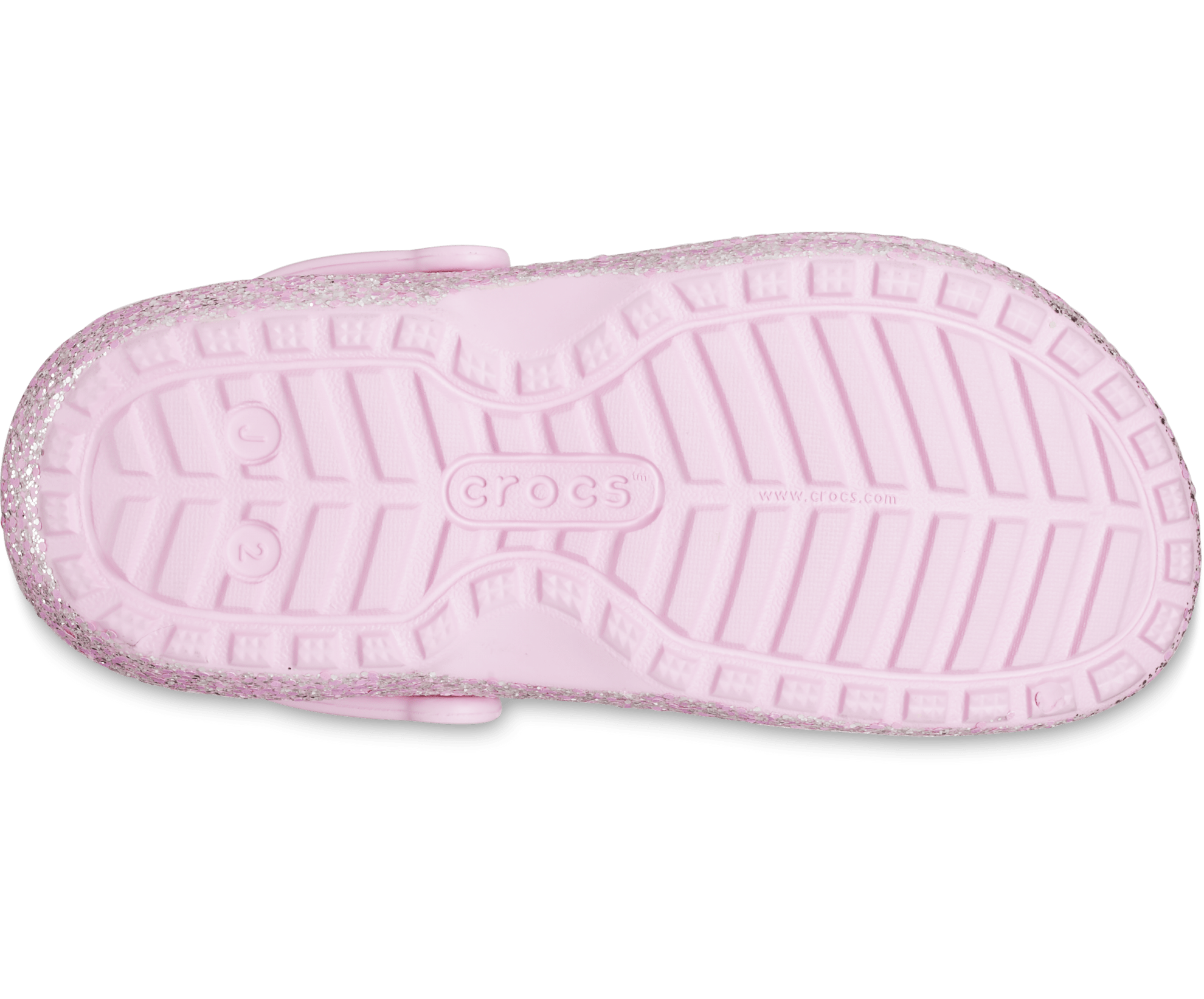Crocs Kids Classic Lined Glitter Clog - Flamingo Pink