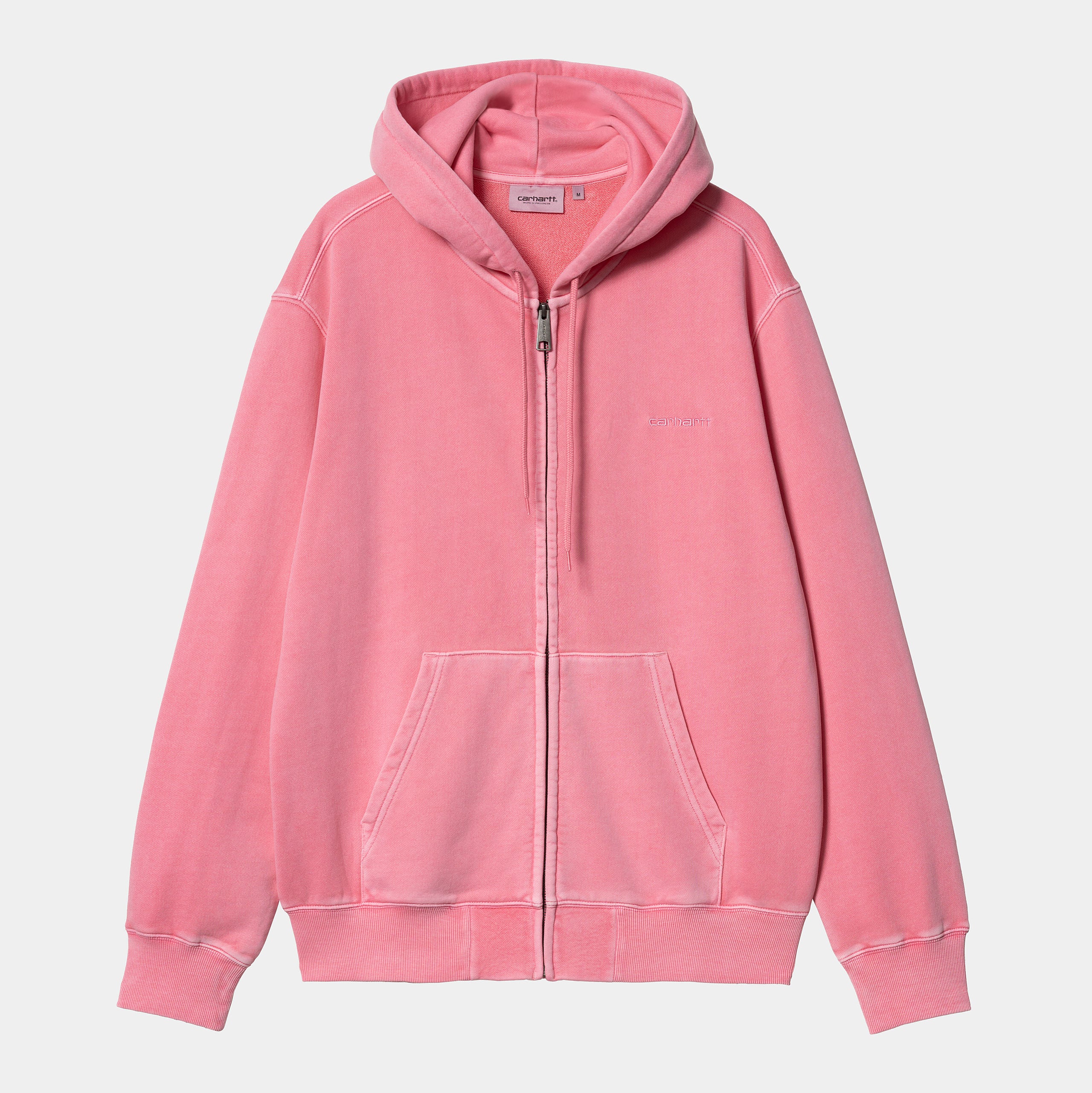 Carhartt WIP Mens Duster Script Zip Front Jacket Hoodie Charm Pink