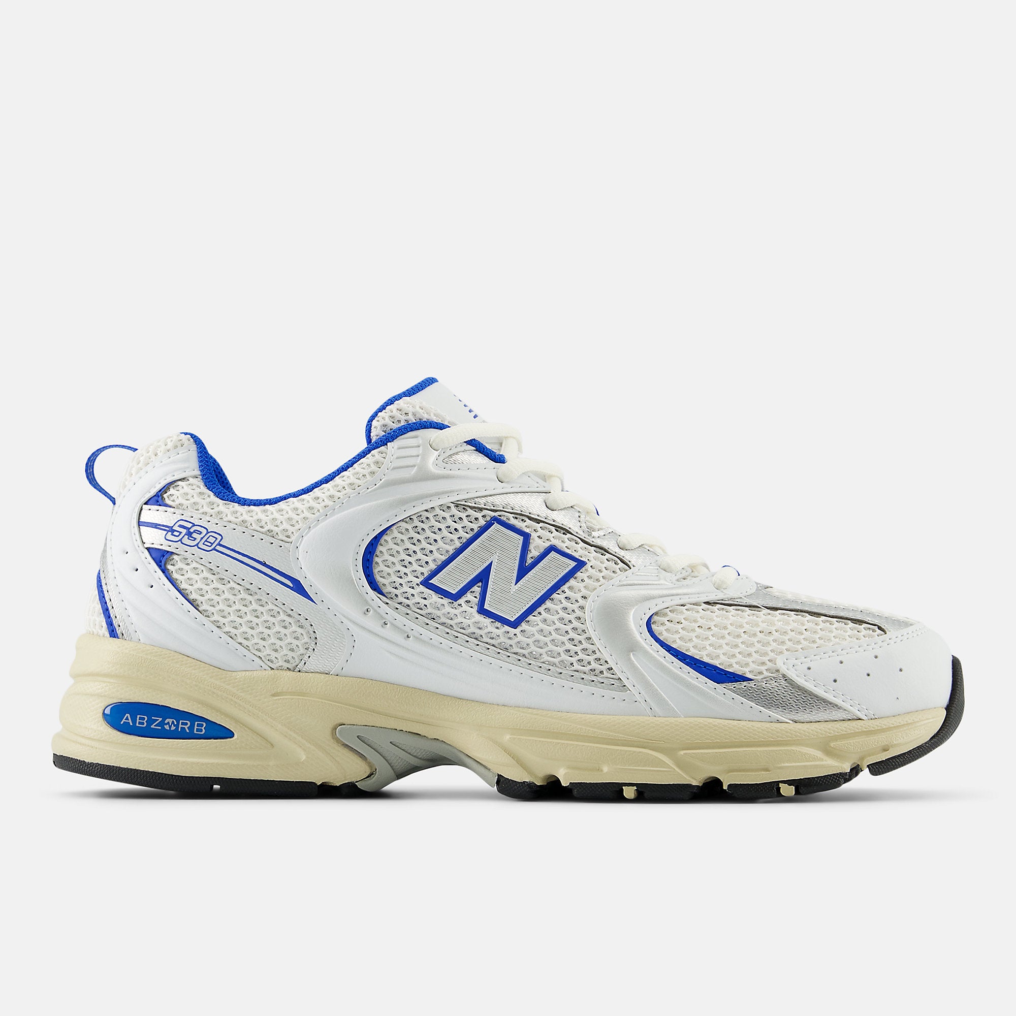 New Balance Unisex 530 Fashion Trainers White Blue Oasis
