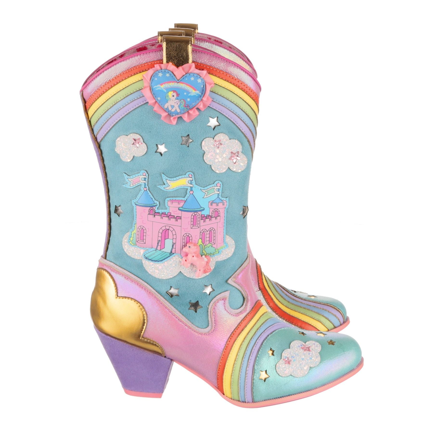 Irregular Choice Womens My Little Pony Rainbow Bridge Boot Blue Pink