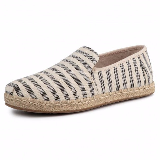 TOMS Alpargata Rope Black Woven Stripe Slip‑On