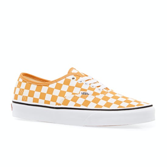 High top yellow best sale checkered vans