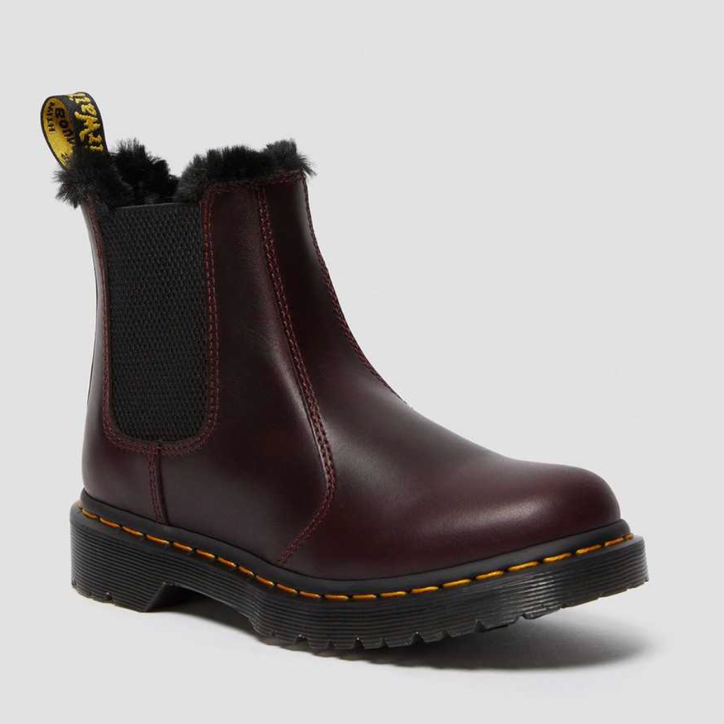 Dr Martens 2976 Leonore Boots Oxblood Faux Fur - Main Image