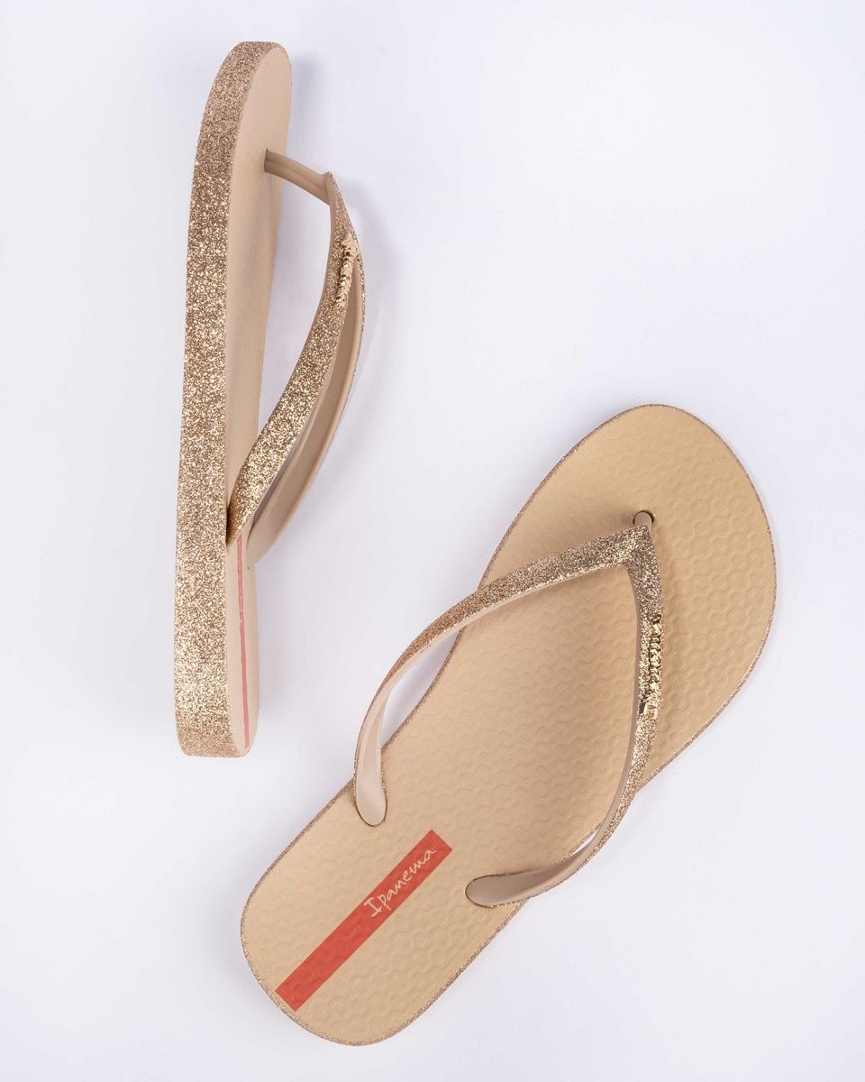 Ipanema Womens Maxi Glow Glitter Sandals - Gold