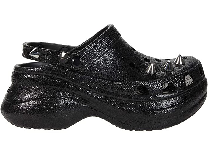 Crocs Classic Bae Glitter Clog Black Platform Clogs