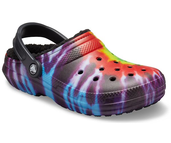 Lined tie online dye crocs