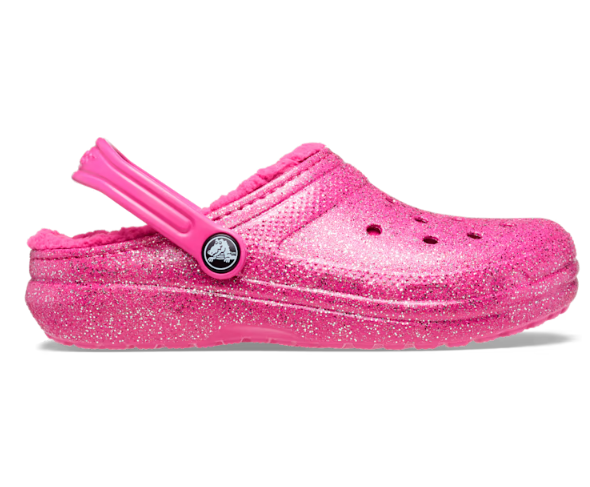 Crocs Kids Classic Lined Glitter Clog Fuchsia Fun