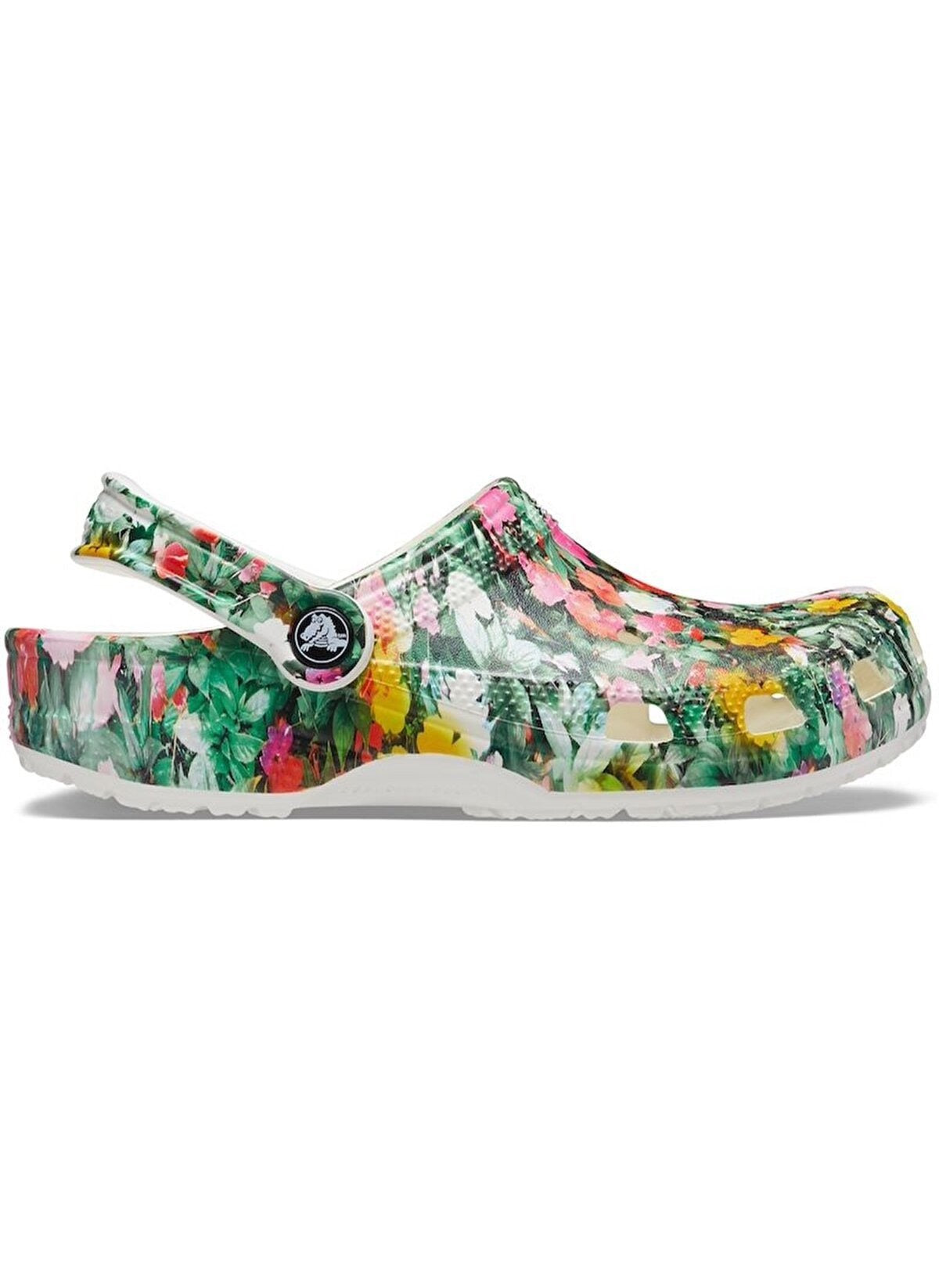 Crocs Classic Floral Clogs White Lightweight