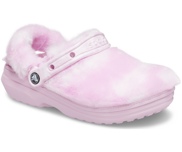 Ballerina pink crocs with top fur