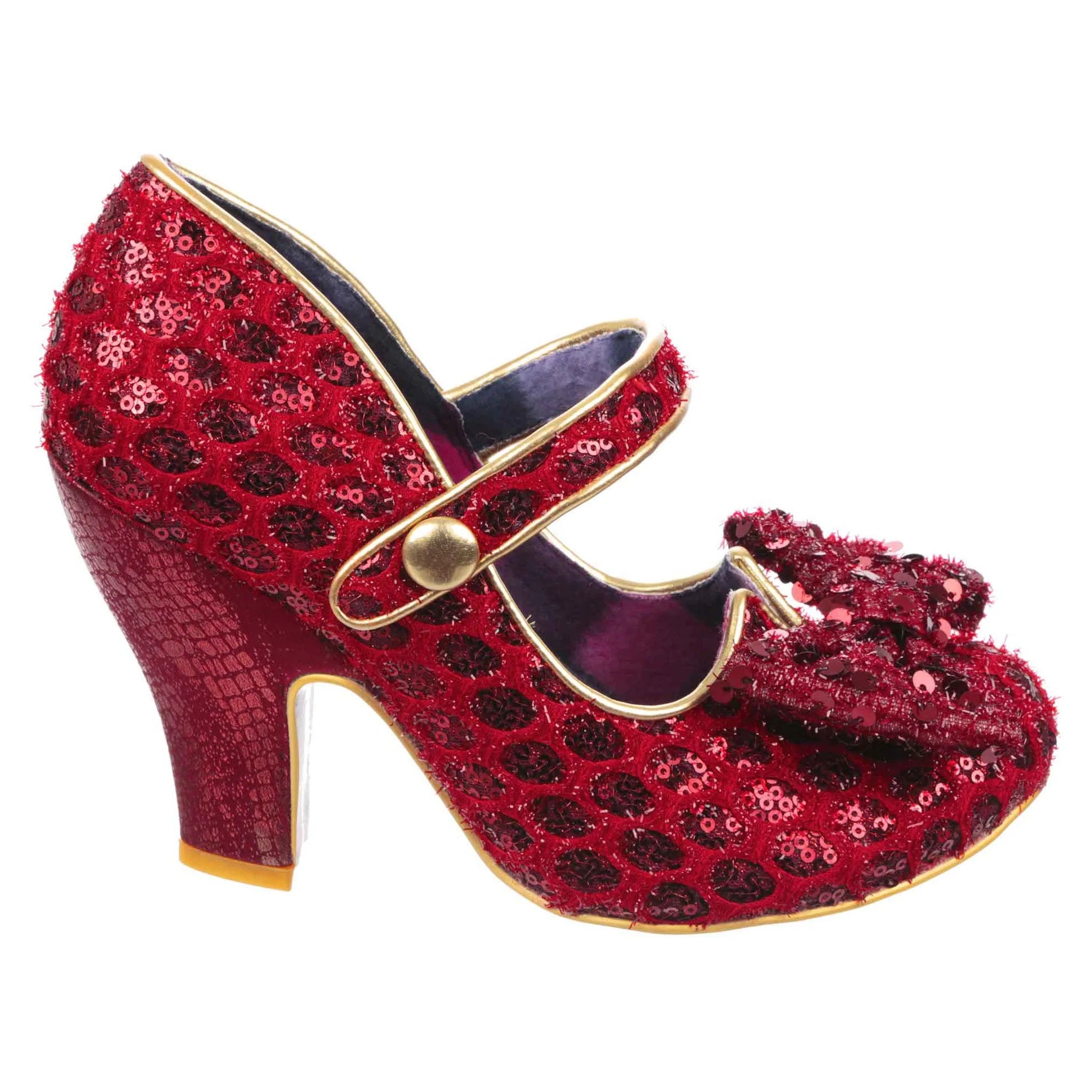 Irregular Choice Womens Fancy That High Heel Red Glitter The