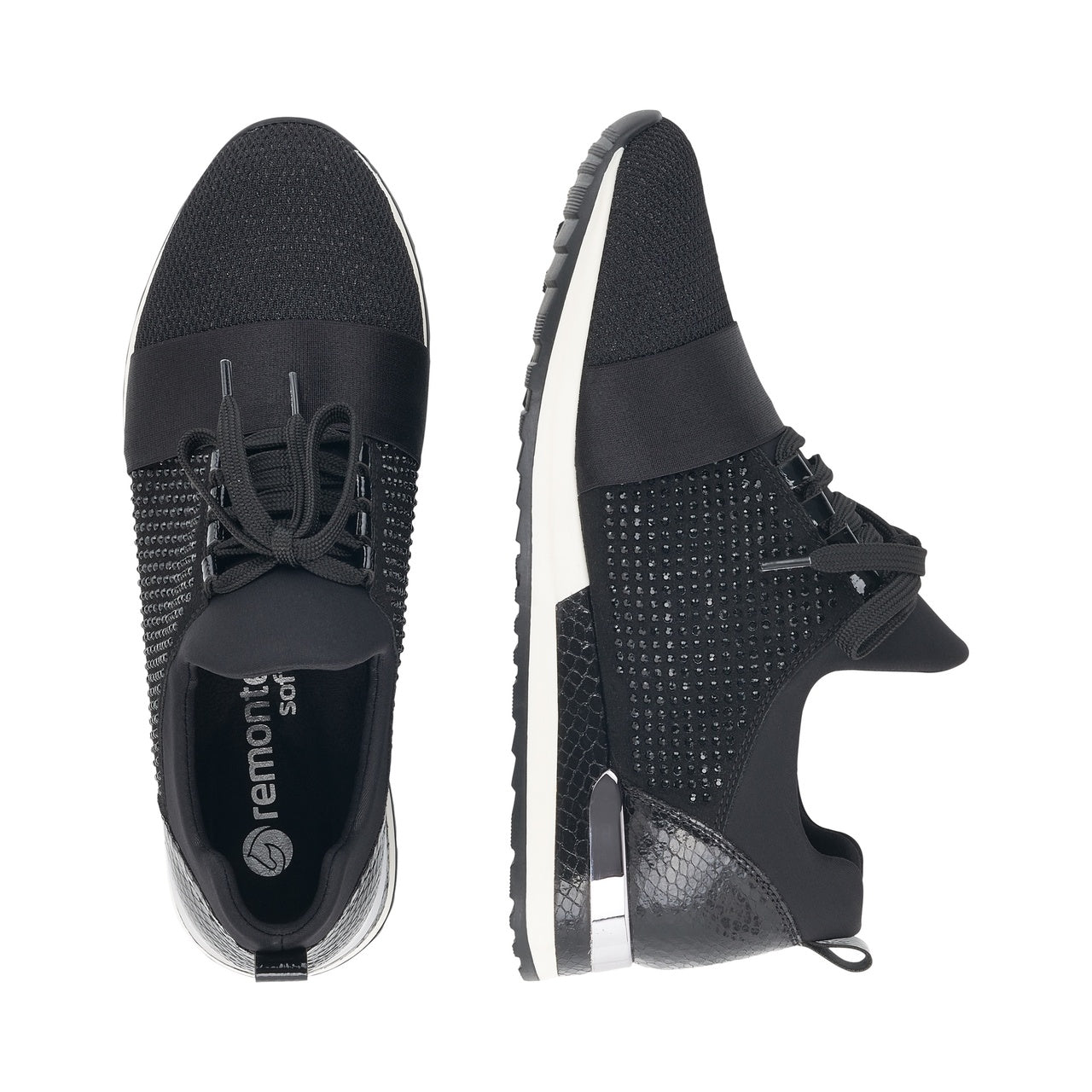 Remonte Womens Fashion Trainers - Black – The Foot Factory