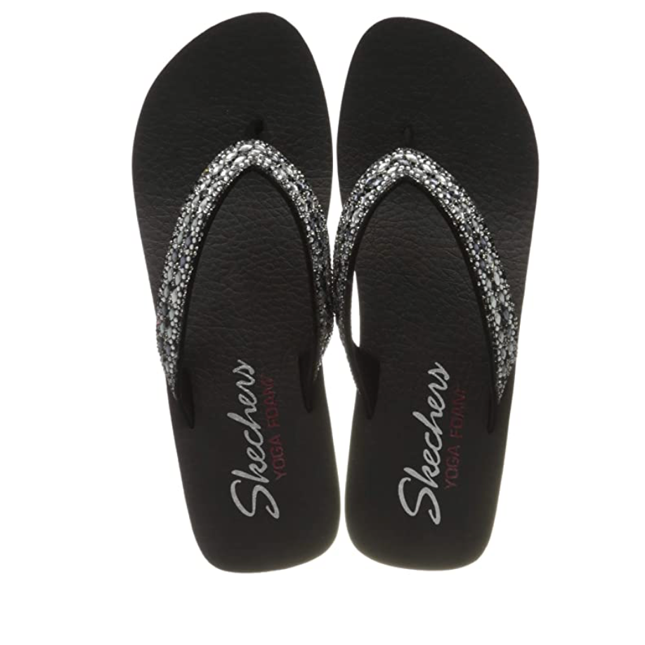 Skechers Womens Vinyasa Yoga Foam Flip Flops - Black – The Foot Factory