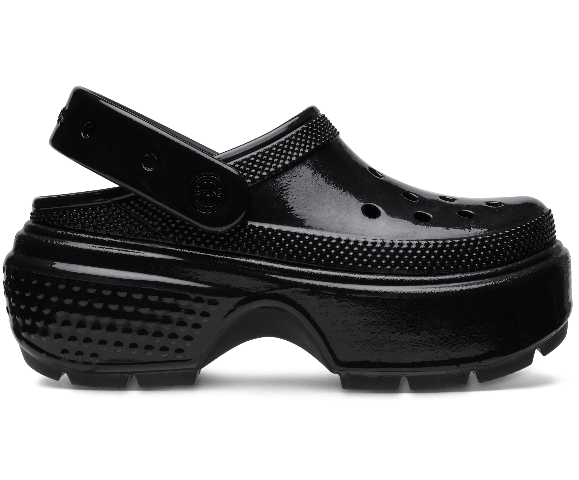 CROCS Unisex Stomp High Shine Clog Black