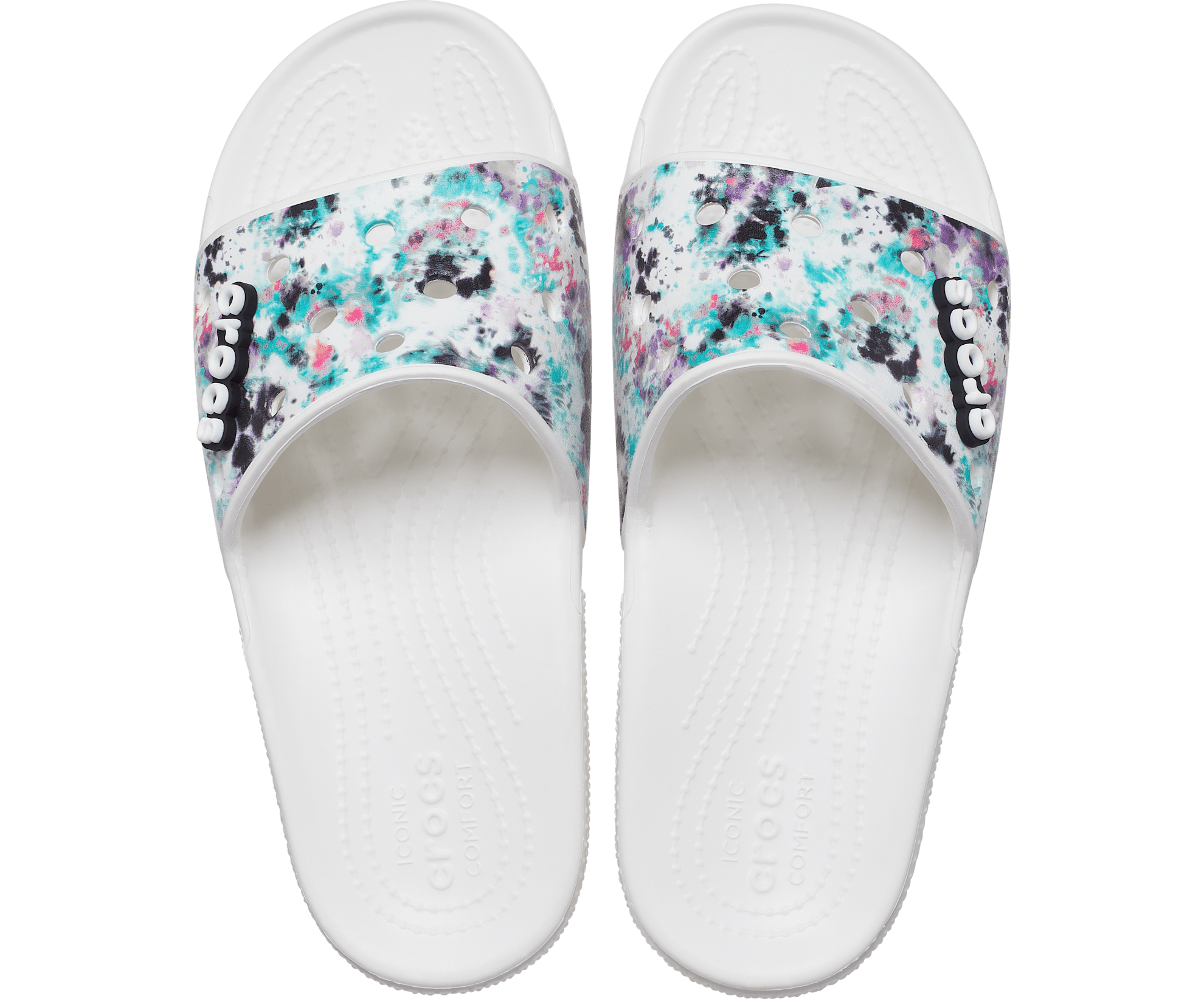 Crocs Unisex Classic Tie Dye Slide - White - The Foot Factory