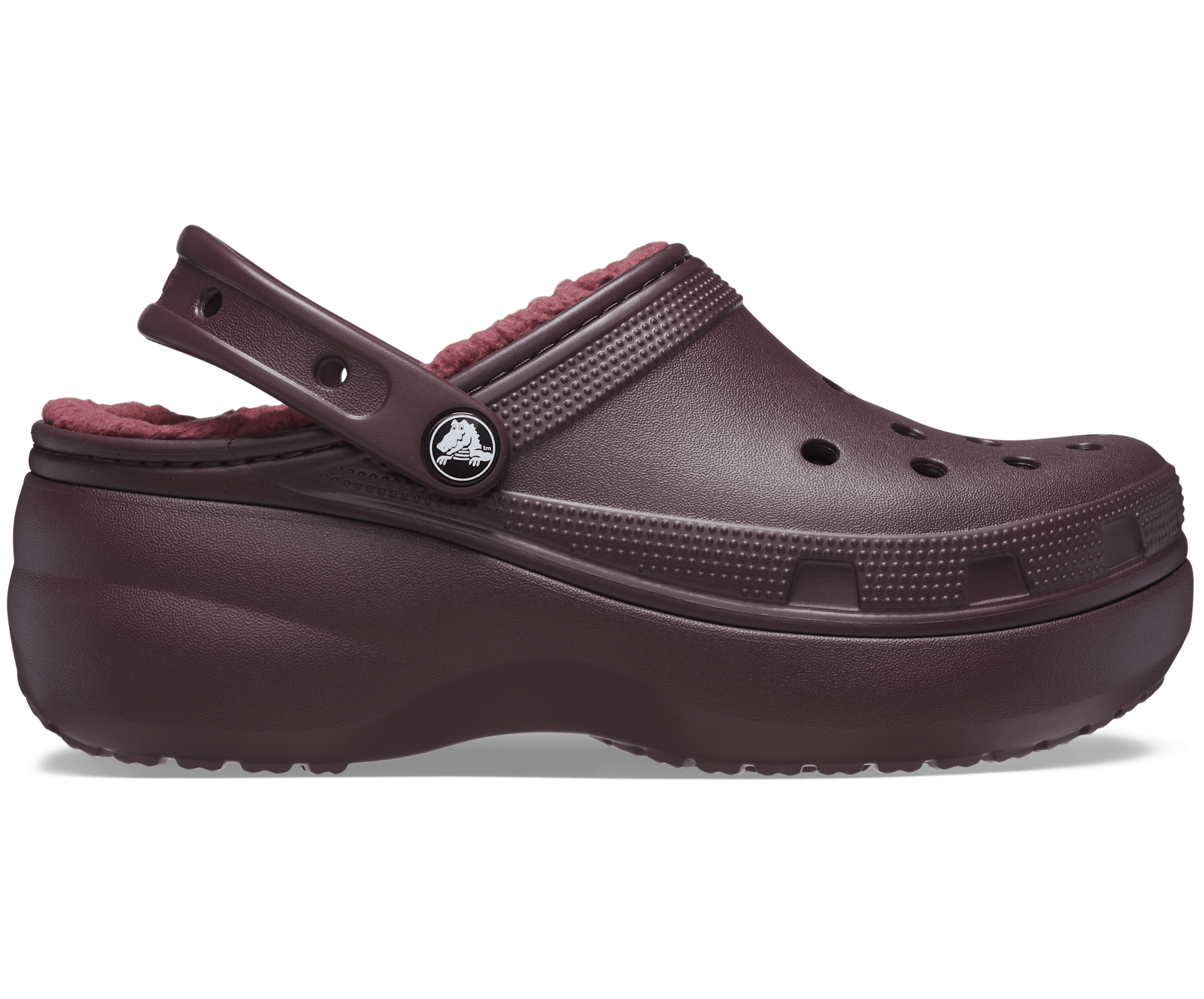 Crocs Unisex Classic Platform Lined Clog Dark Cherry