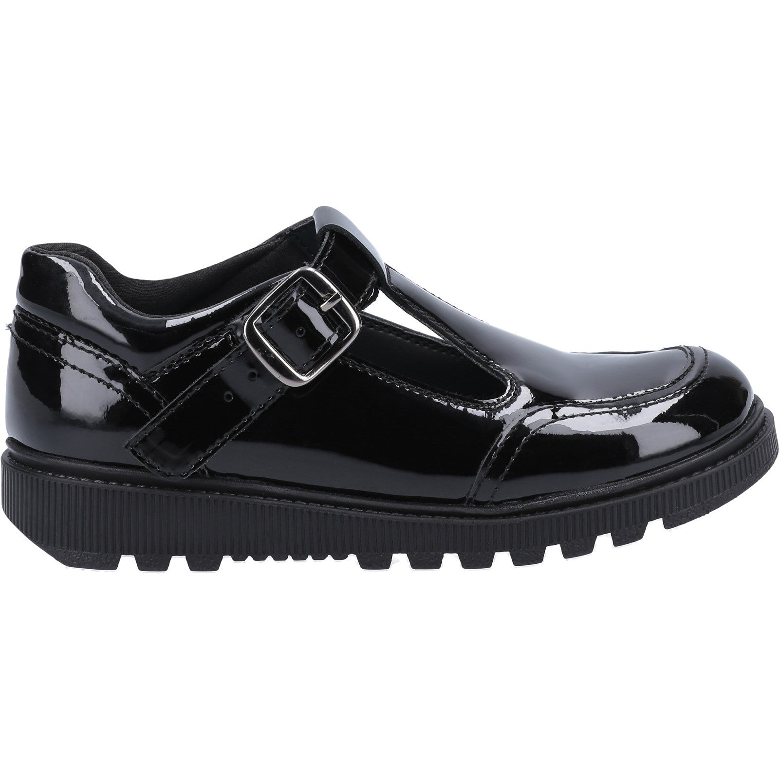 Hush Puppies Girls Kerry Patent Leather School Shoes - Black
