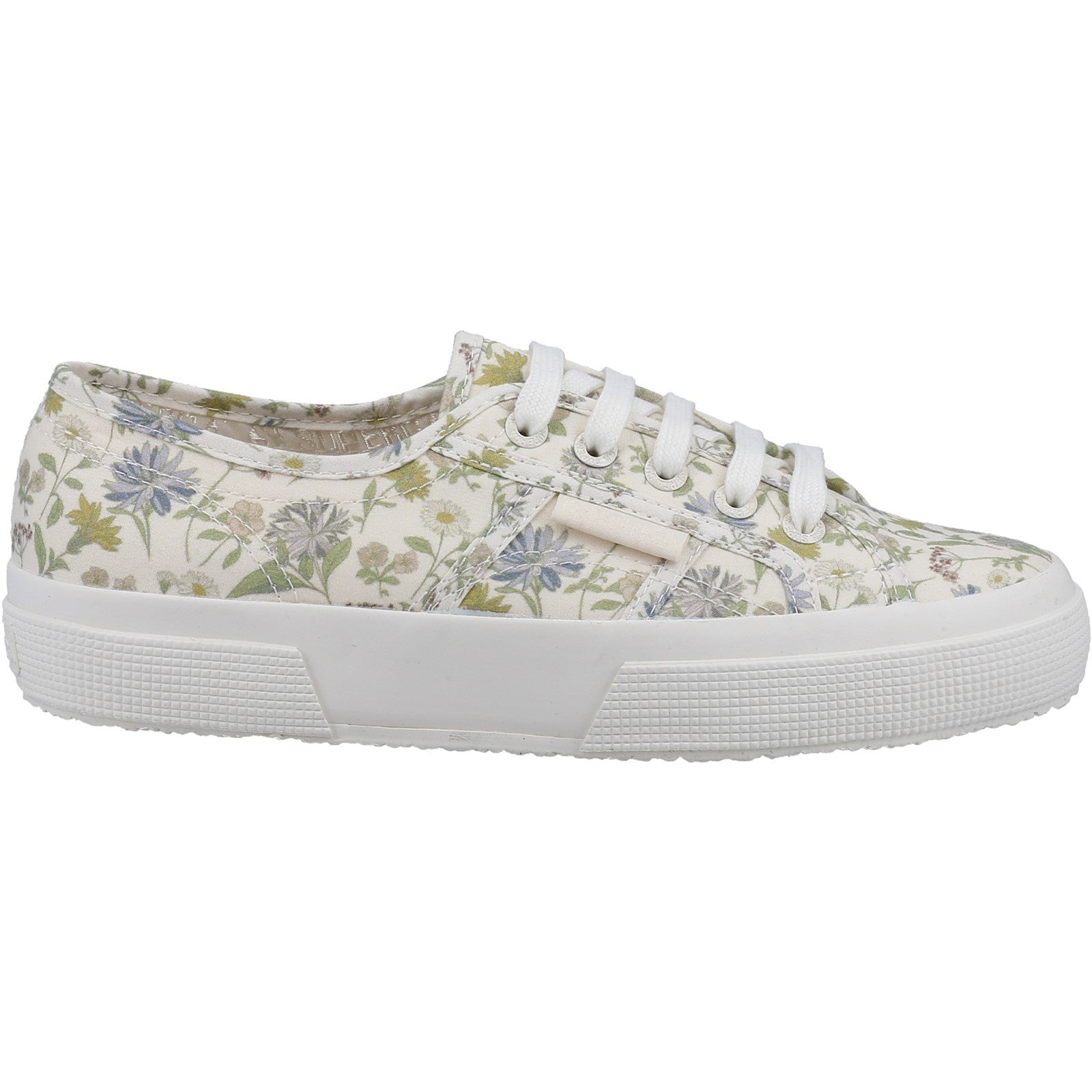 Superga Womens 2750 Floral Print Trainers - Light Olive