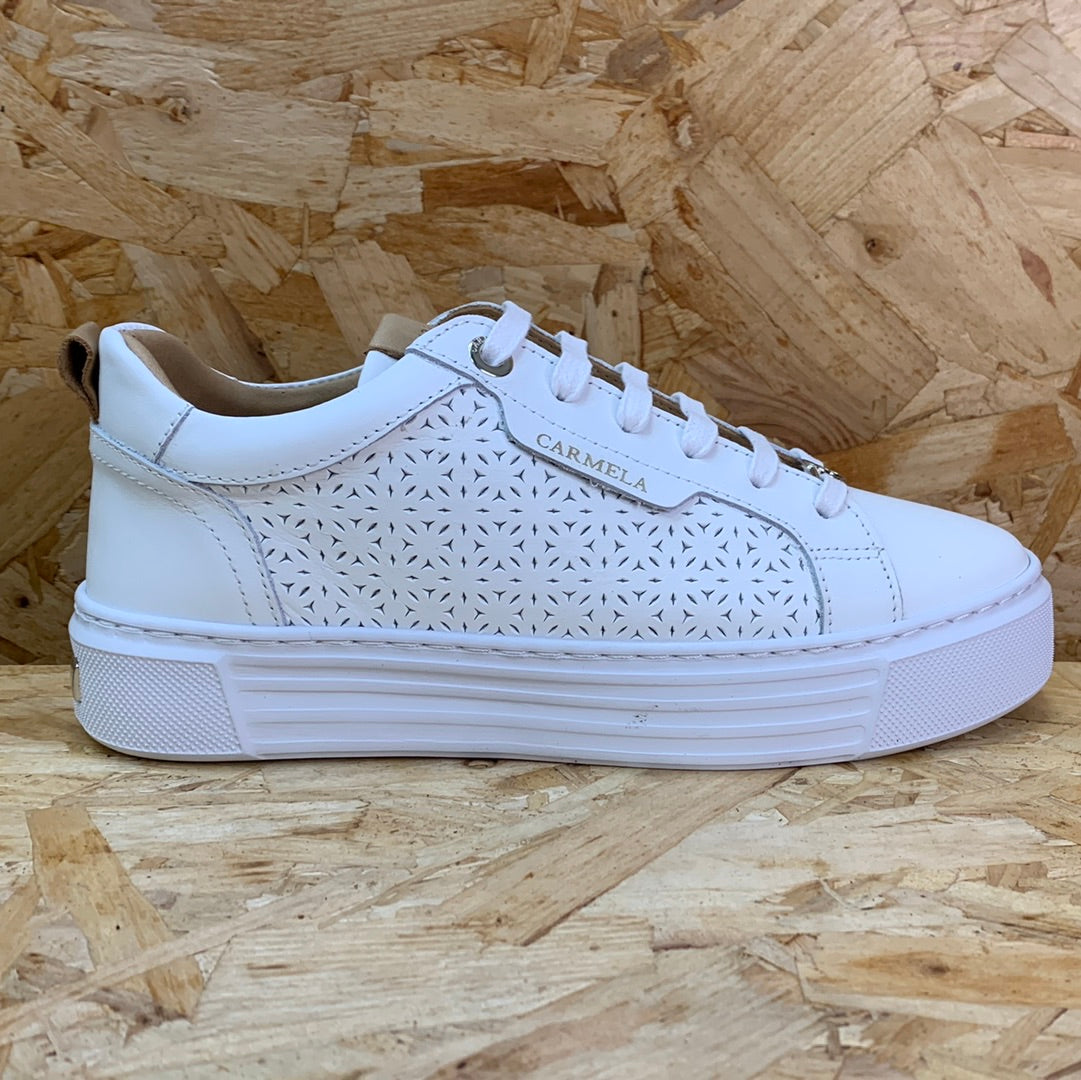 Carmela Womens Leather Fashion Trainers - White