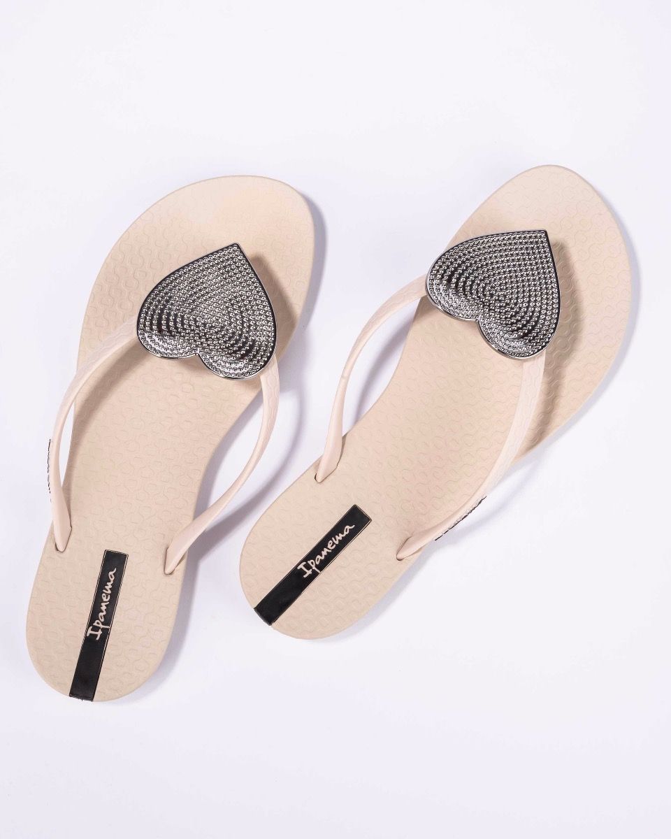 Ipanema Womens Maxi Heart Sandals - Silver Ivory Dot