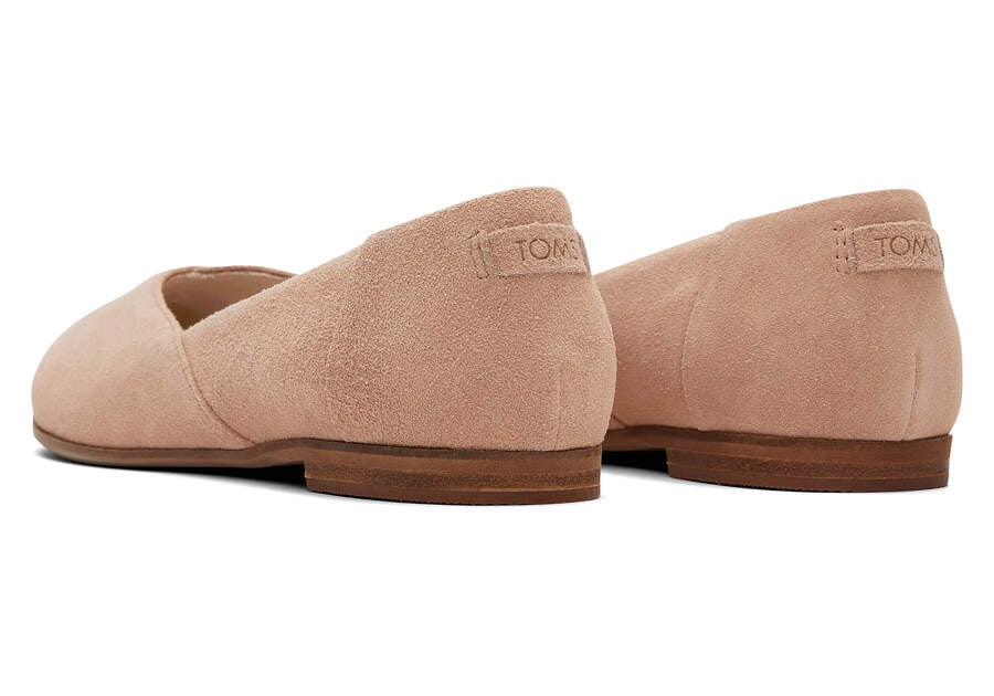 TOMS Womens Juttineat Suede Flat - Brown