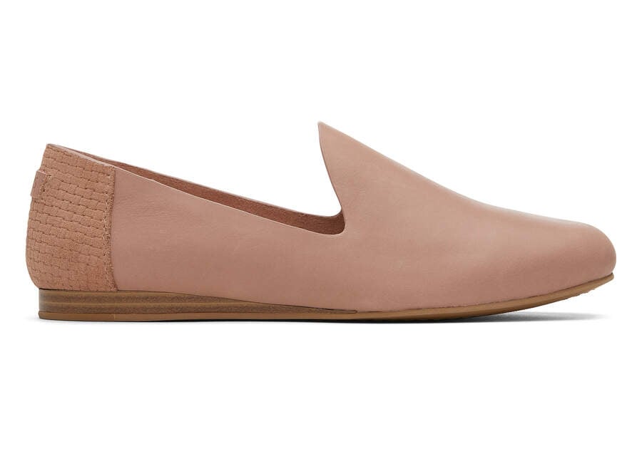 TOMS Womens Darcy Leather Flat - Buck Brown