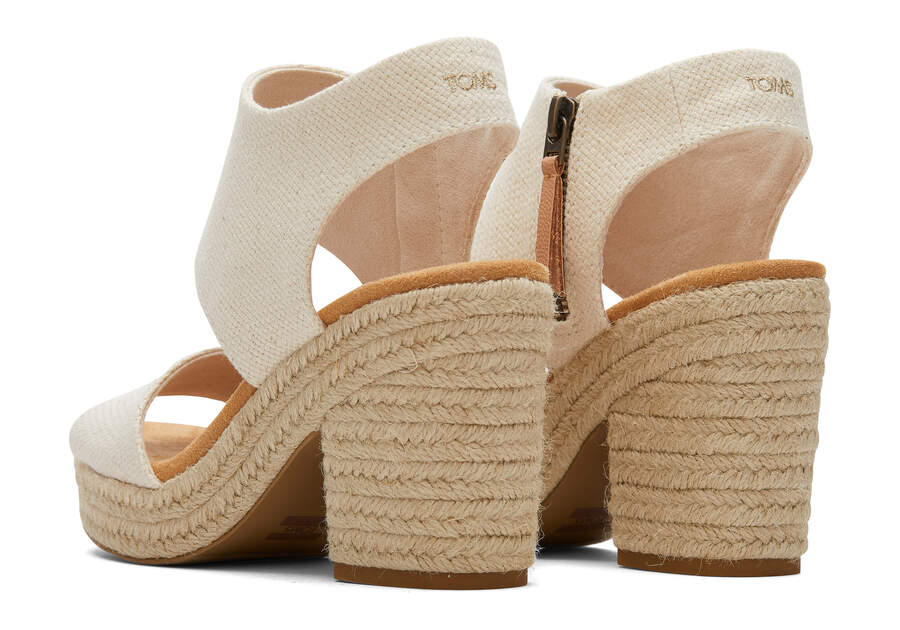 TOMS Womens Majorca Rope Basket Weave Platform Sandal - Natural
