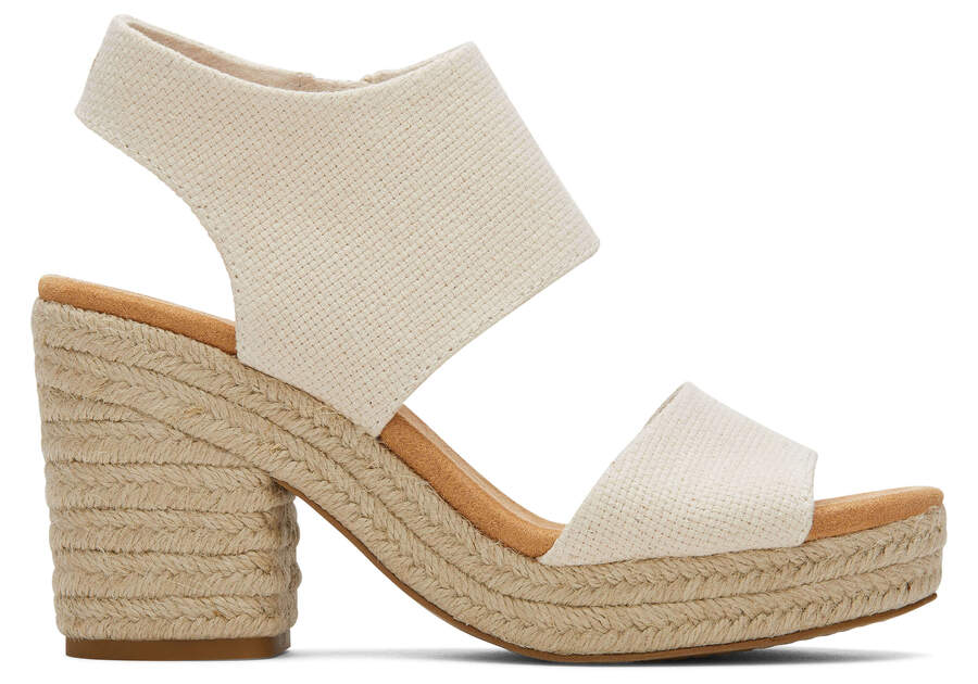 TOMS Womens Majorca Rope Basket Weave Platform Sandal - Natural