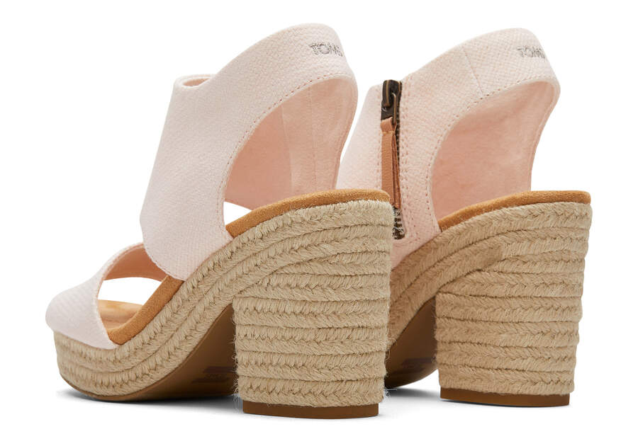 TOMS Womens Majorca Basket Weave Platform Sandal - Dusty Peach