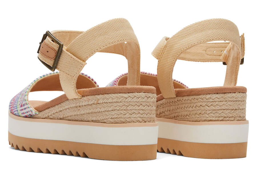 TOMS Womens Diana Global Woven Wedge Sandal - Natural