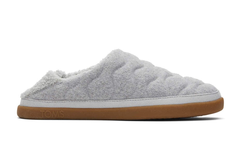 TOMS Womens Ezra Quilted Slippers - Raindrop Grey