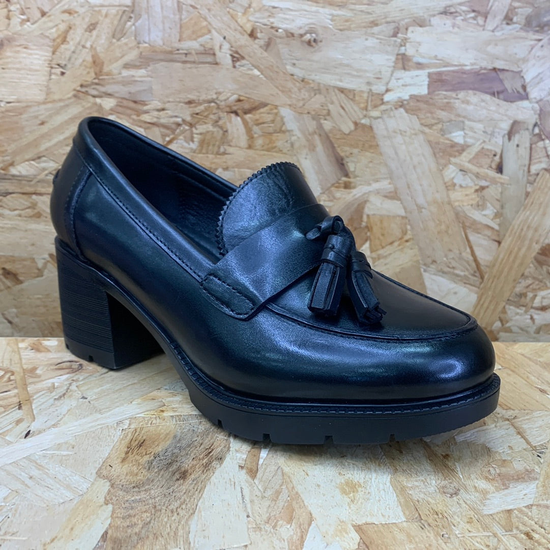 Teds Kids Cambridge Smooth Leather Slip On School Shoe - Black