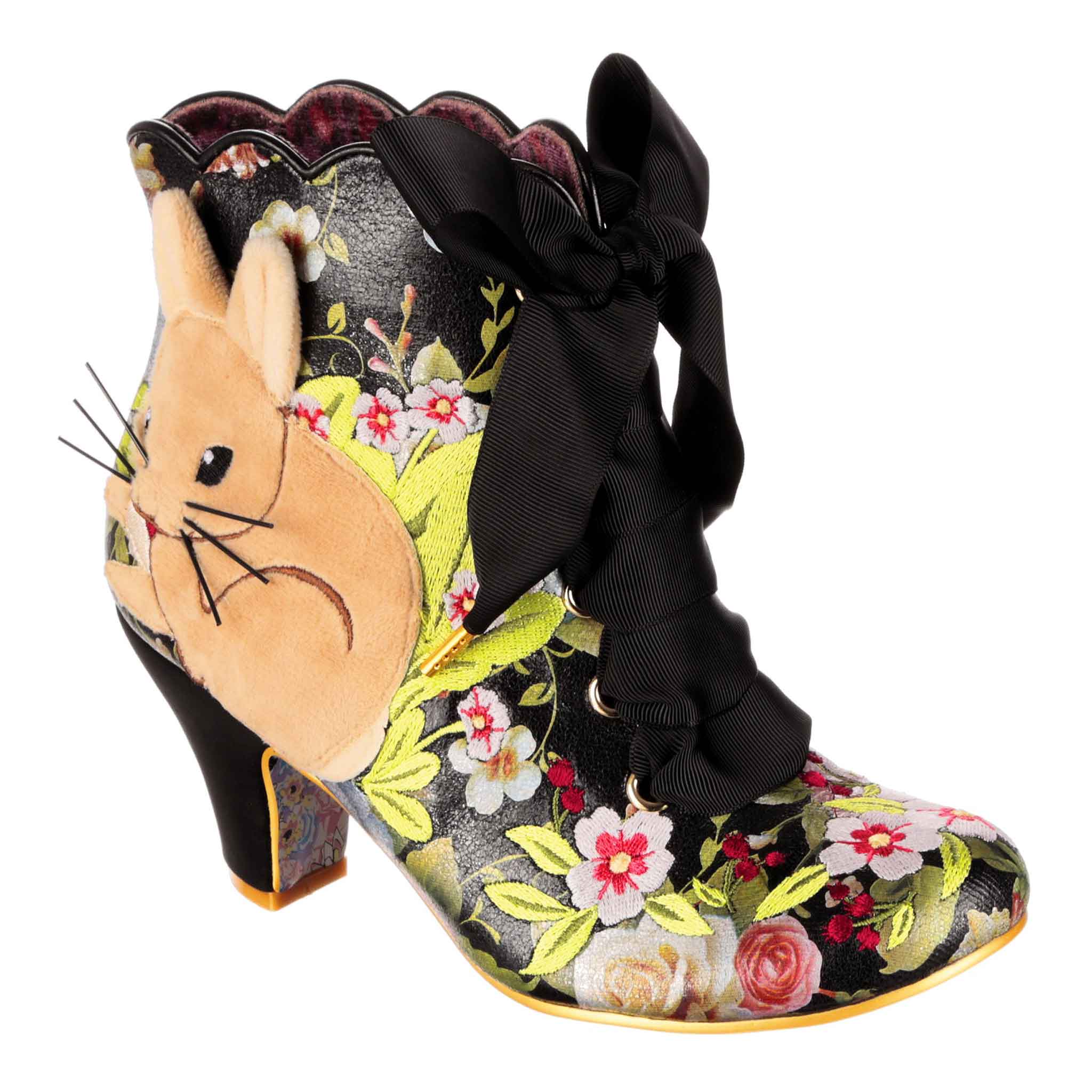 Irregular Choice Rabbit Shoes Irregular Choice Womens Bunny Bow High Heels - Black