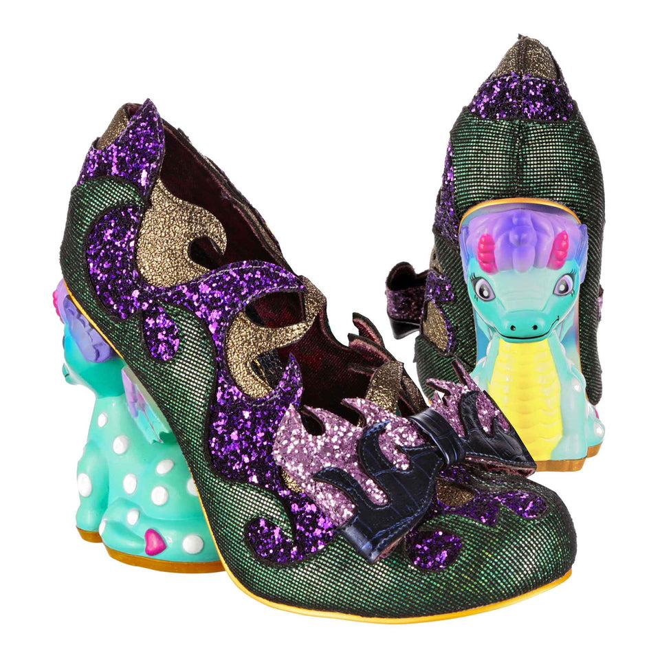 Irregular Choice Womens Dragons & Fire Dragon Lair High Heels - Green
