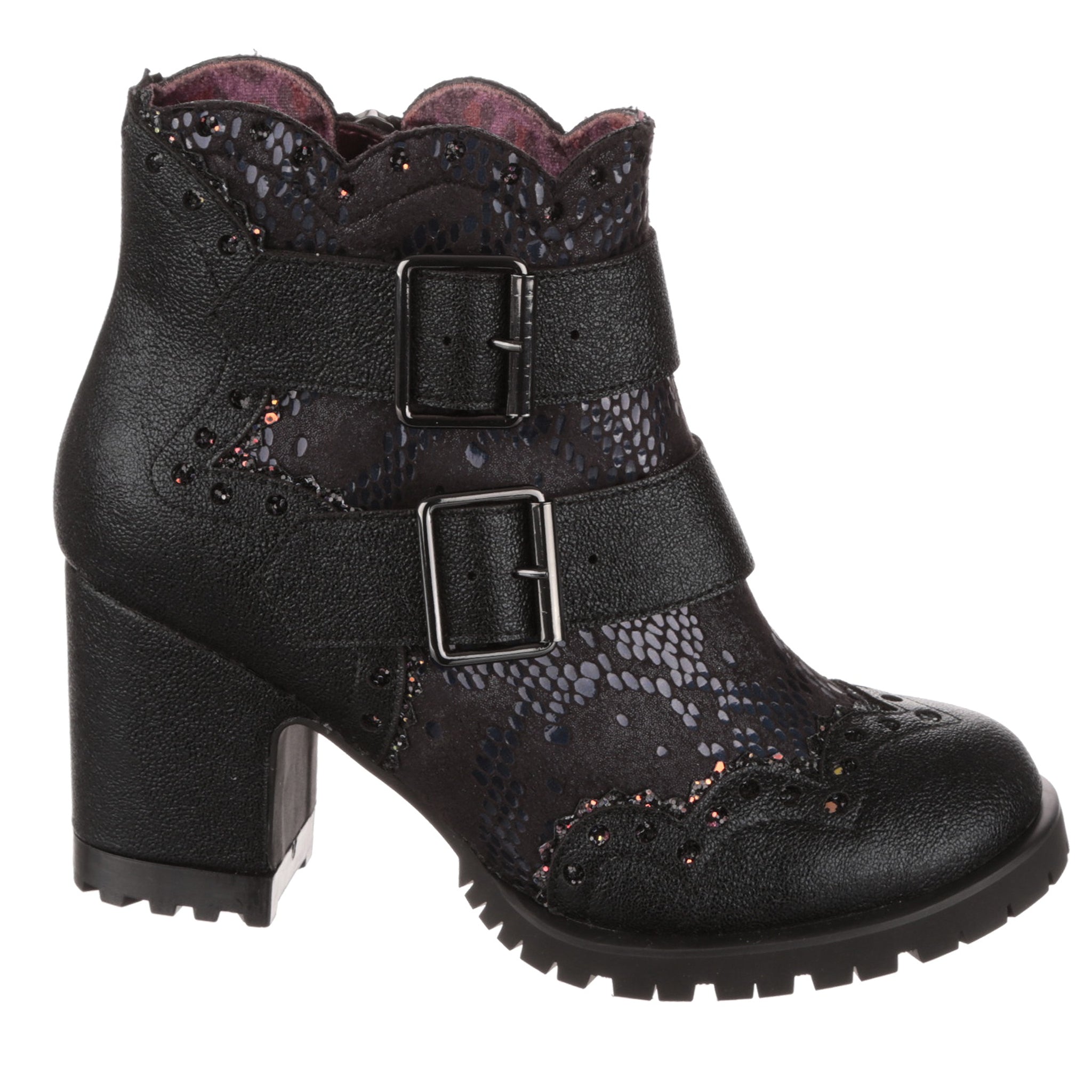 Irregular Choice Womens Buckle Babe Ankle Boots - Black