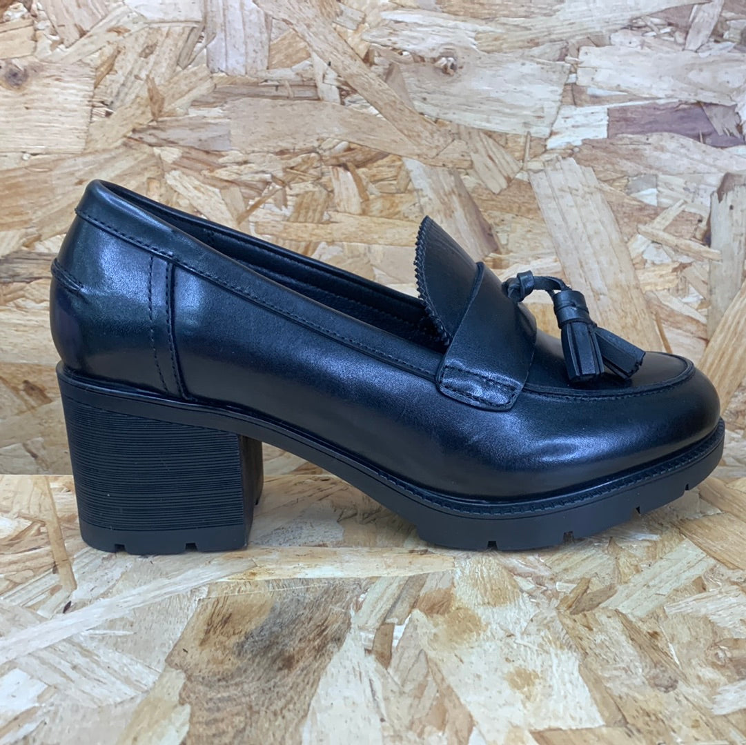 Teds Kids Cambridge Smooth Leather Slip On School Shoe - Black