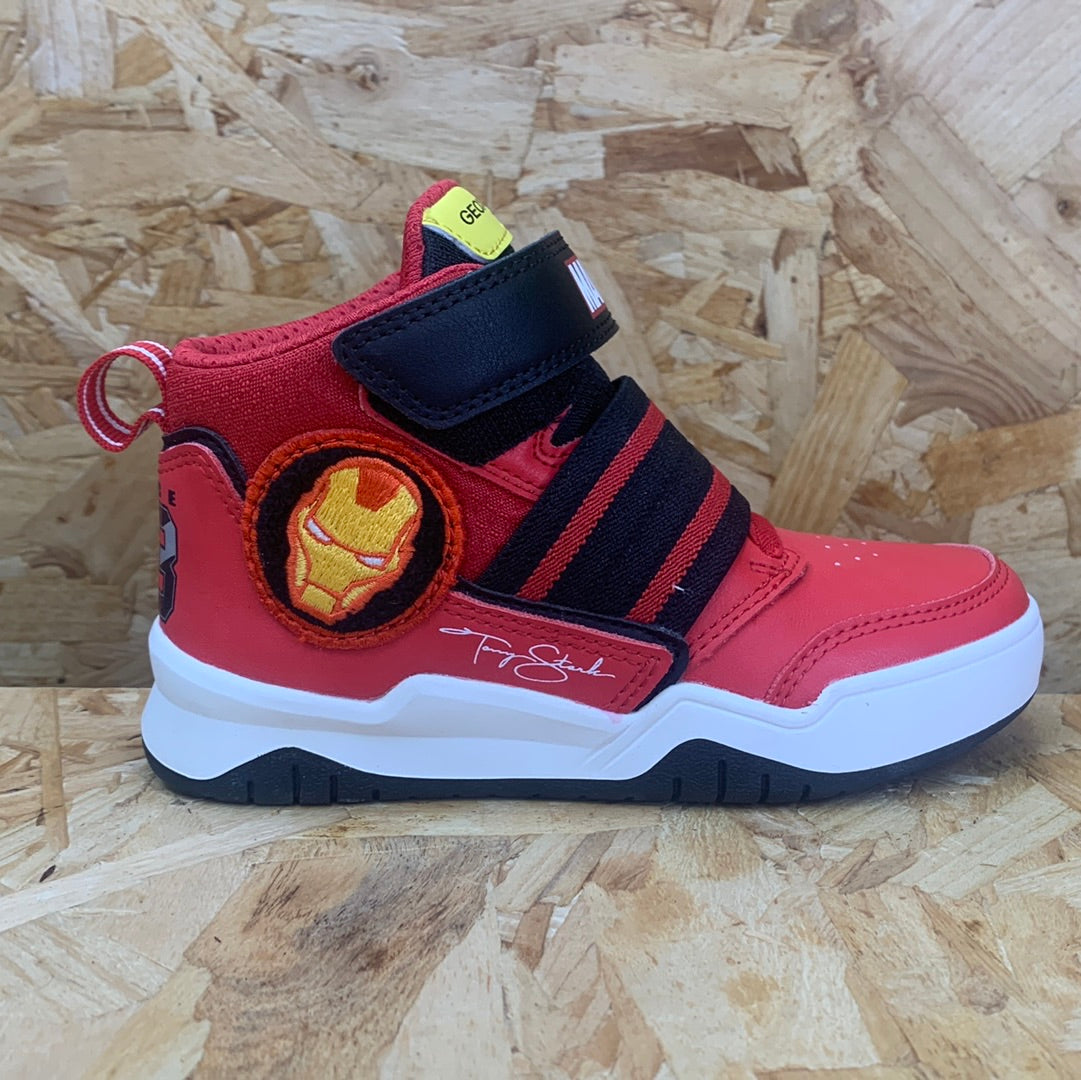 Geox Kids Marvel Iron Man High Top Trainers - Red / Black