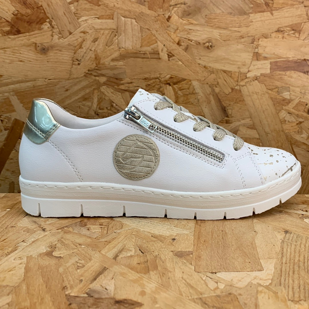Remonte Womens Fashion Leather Trainers - White