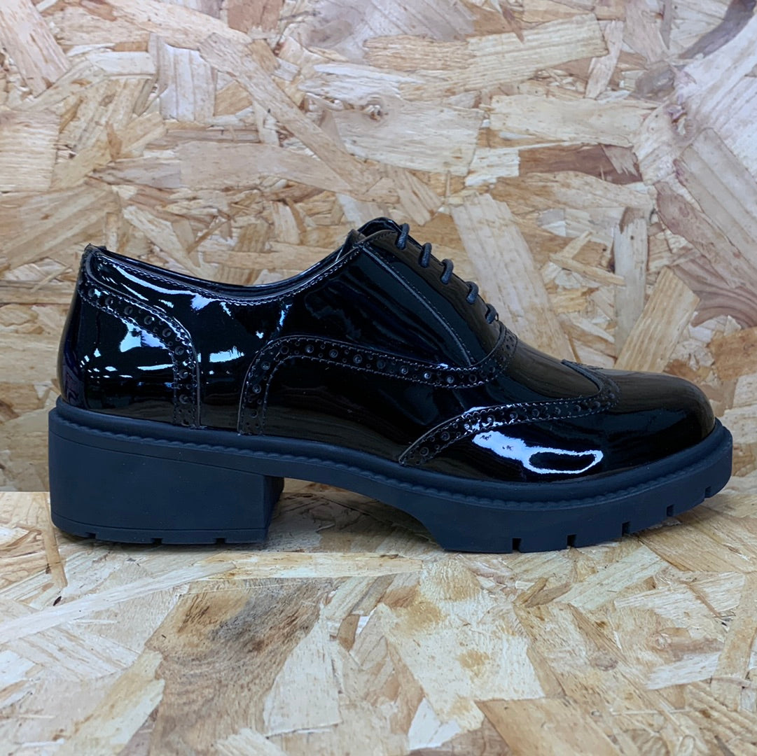 Teds Kids Aston Patent Leather School Shoe - Black