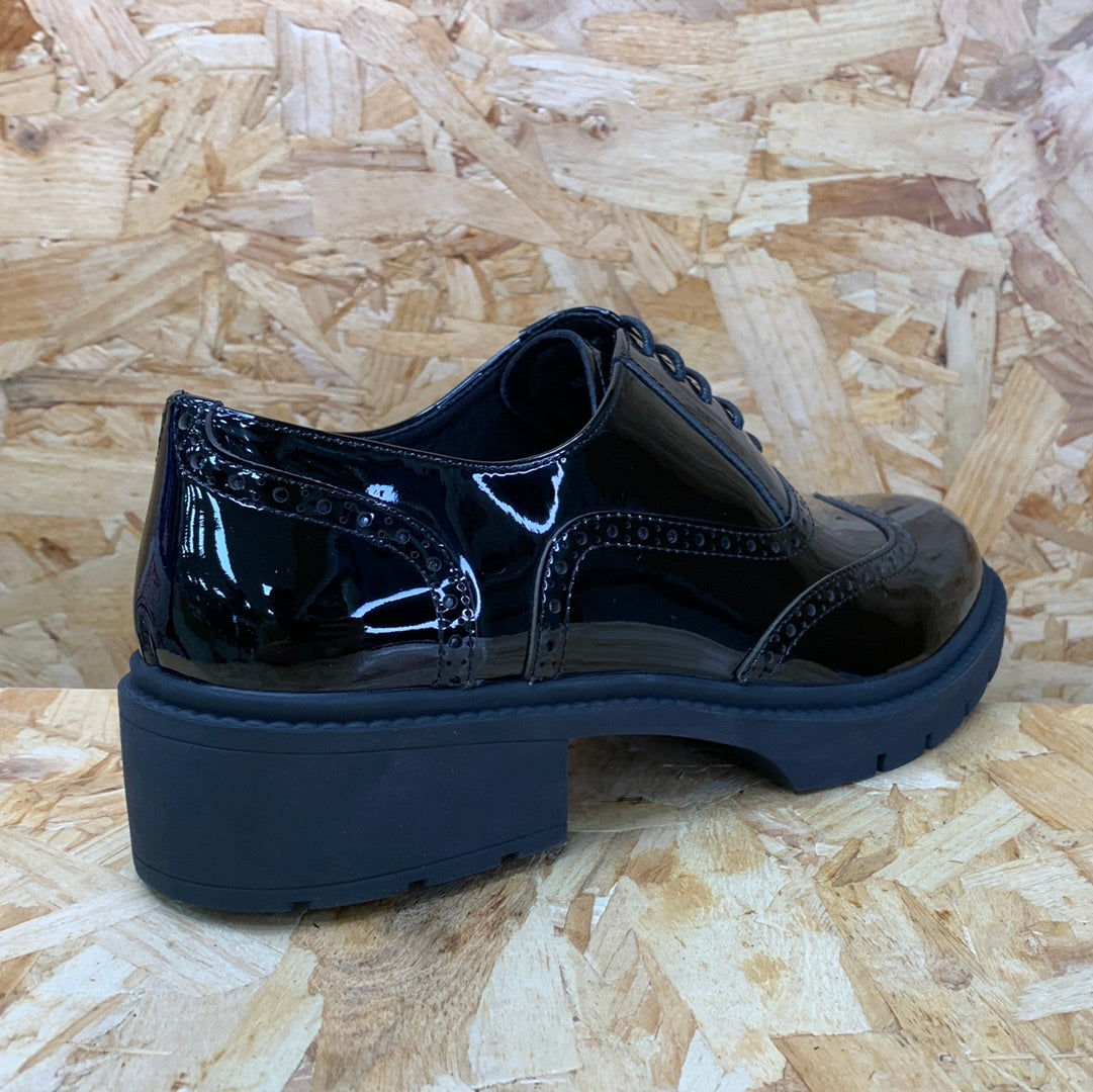 Teds Kids Aston Patent Leather School Shoe - Black