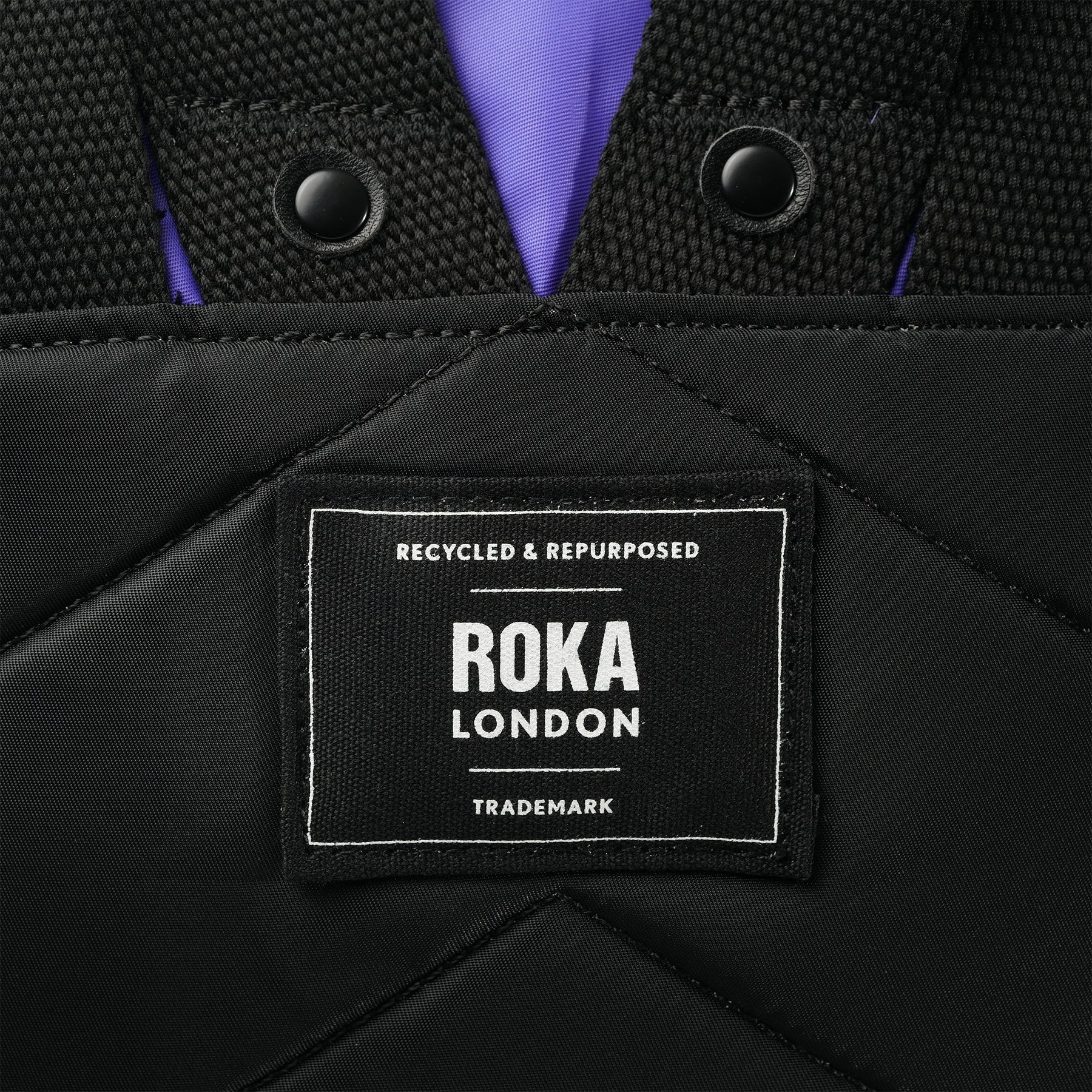 ROKA Creative Waste Bantry B Black / Simple Purple Small Recycled Nylon Bag