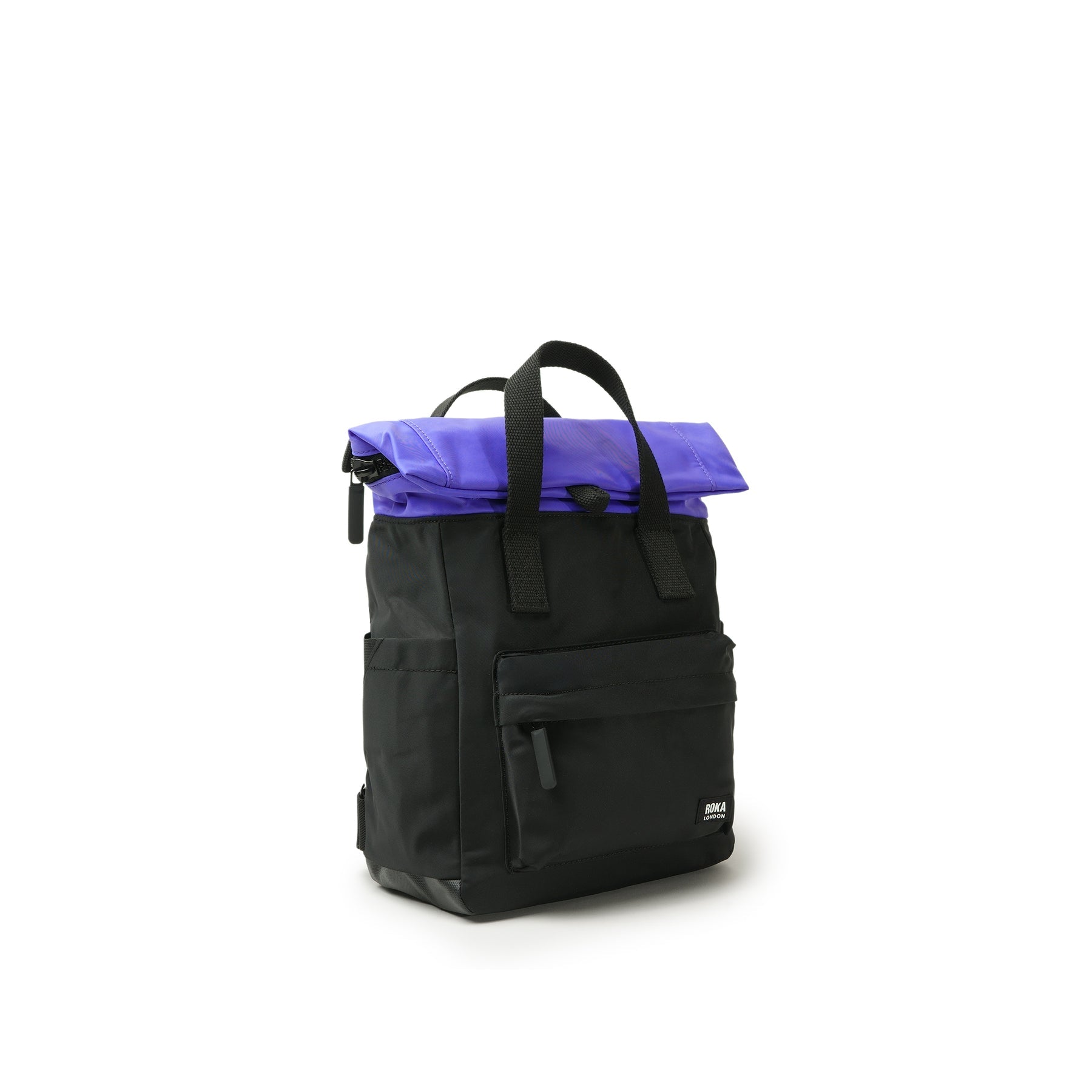 ROKA Creative Waste Canfield B Black / Simple Purple Small Recycled Nylon Bag