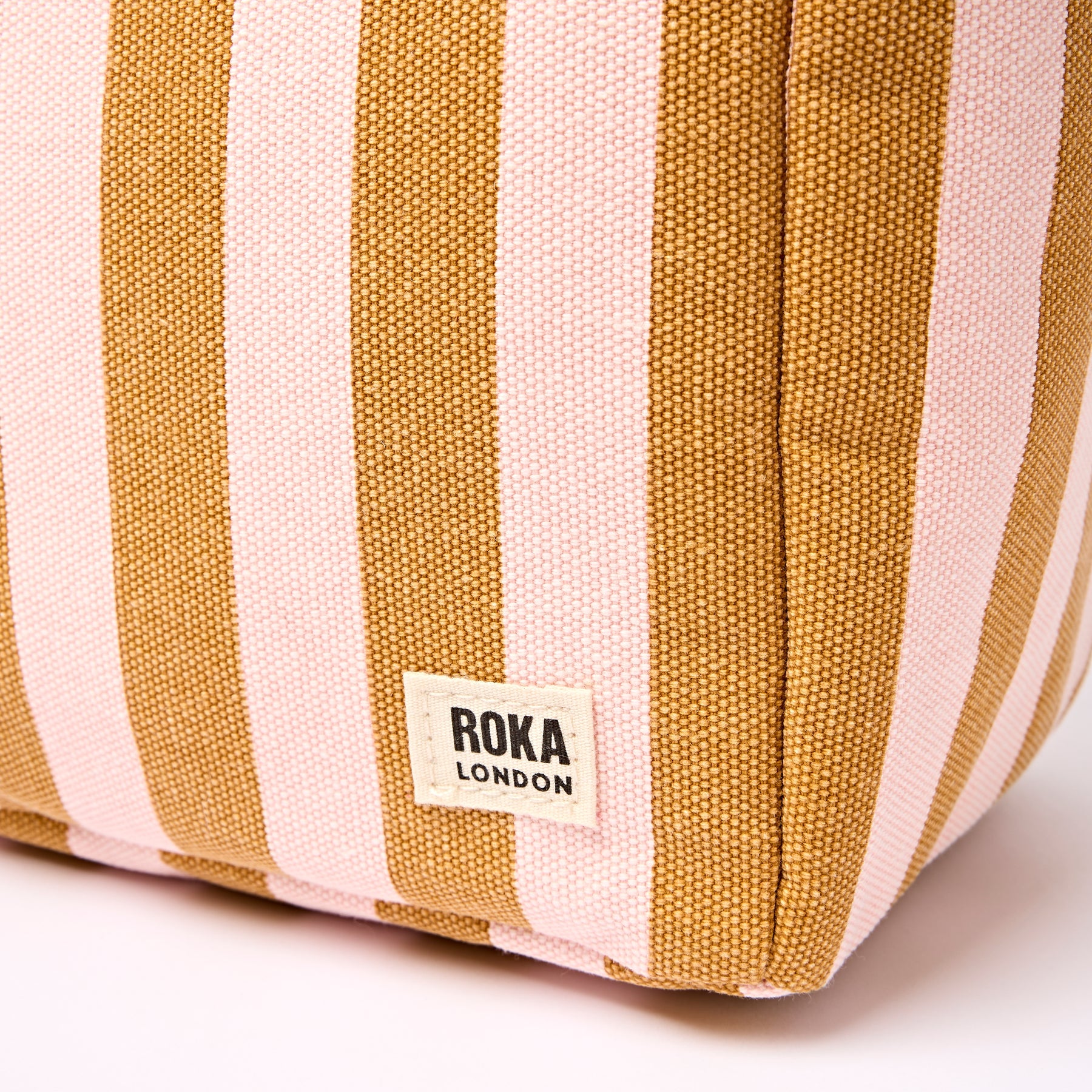 Rose Roka ROKA Hampstead Lunch Bag | Rose Gold Stripe Canvas