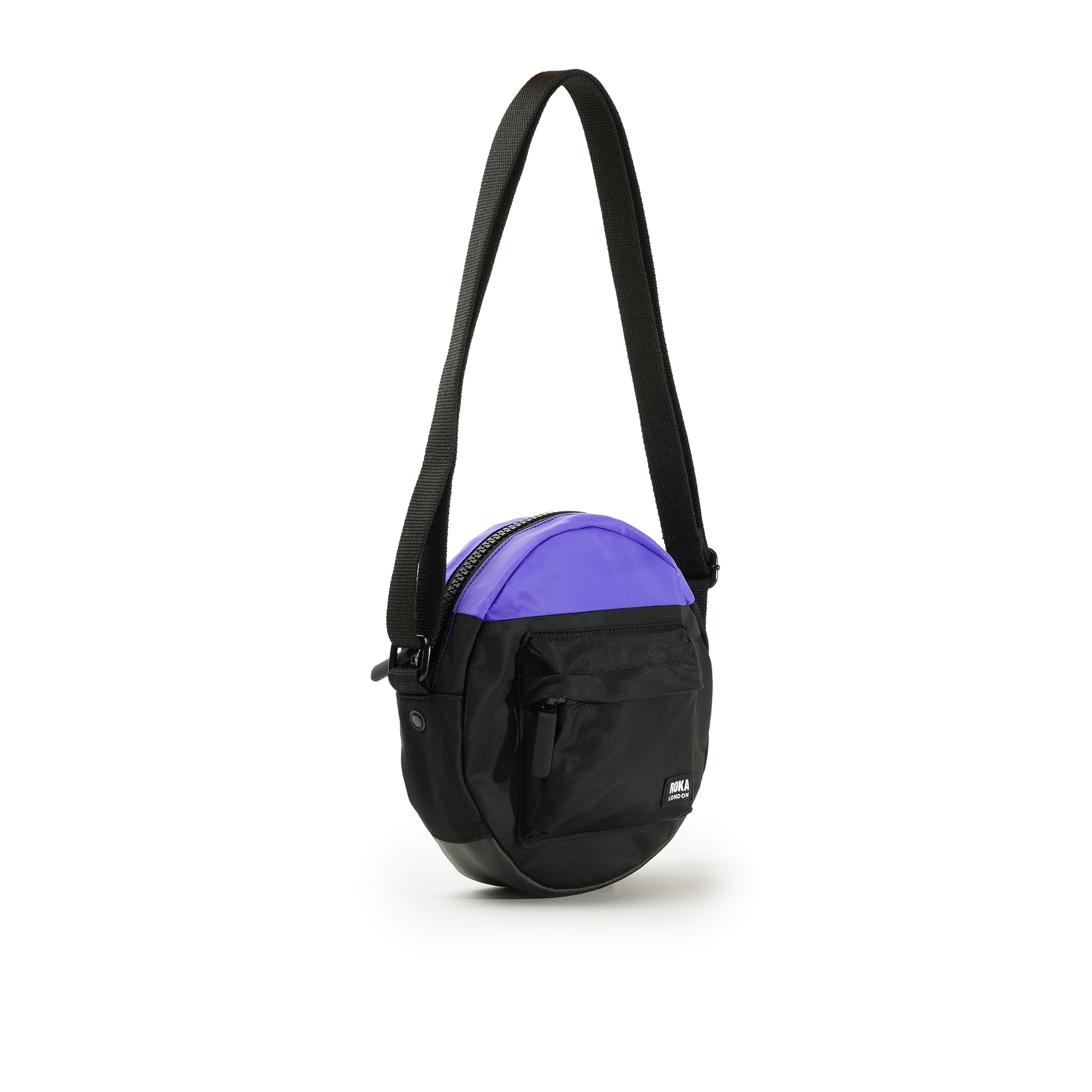 ROKA Creative Waste Paddington B Black / Simple Purple Small Recycled Nylon Bag