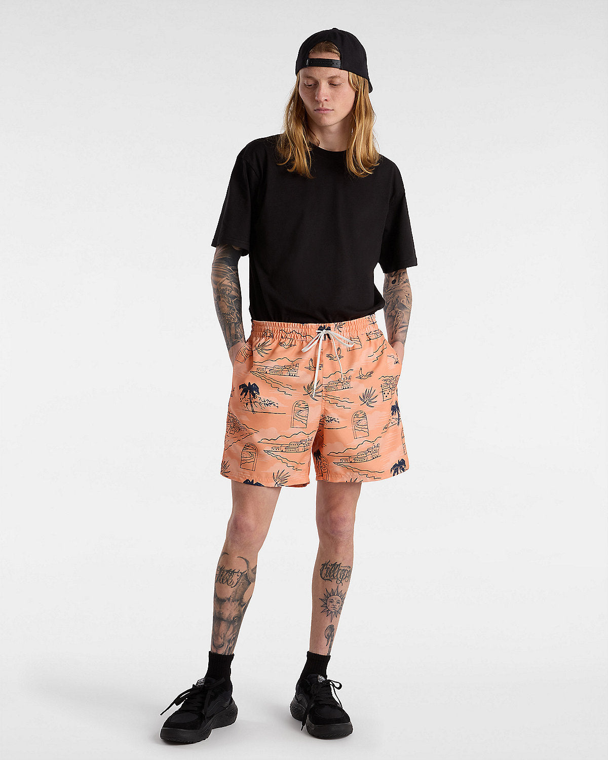 VANS Mens Primary Print Boardshorts - Copper Tan